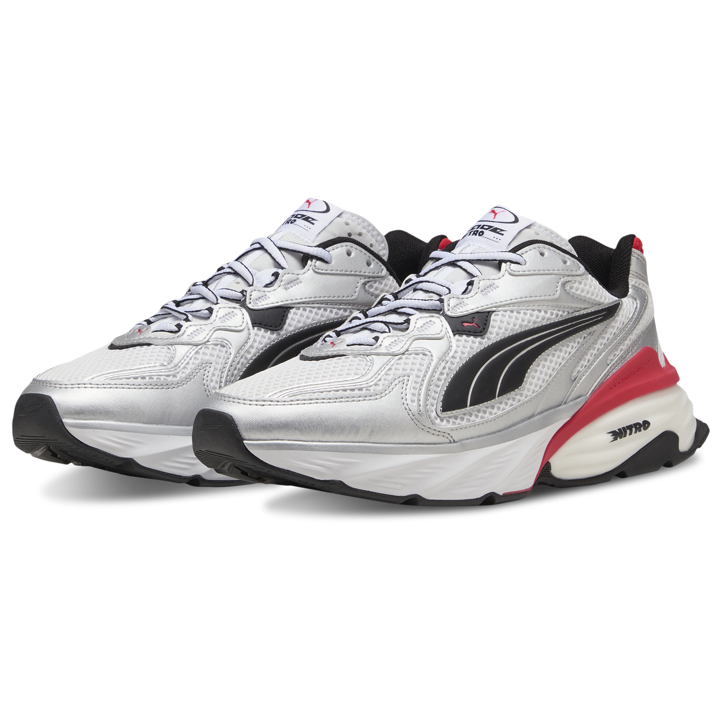 PUMA Fade Nitro Ls - Women's - Puma Silver/Puma White/For All Time Red