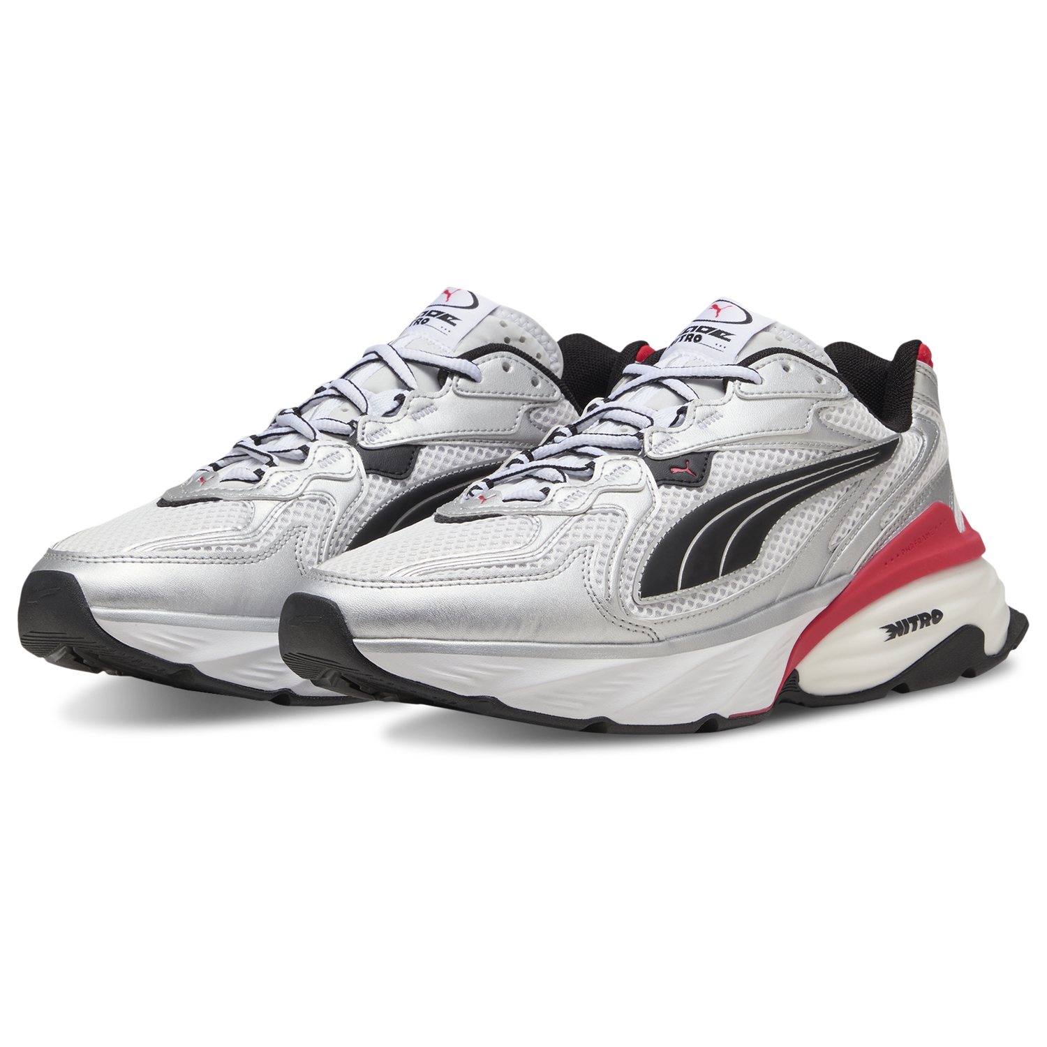 PUMA Fade Nitro Ls - Women's - Puma Silver/Puma White/For All Time Red