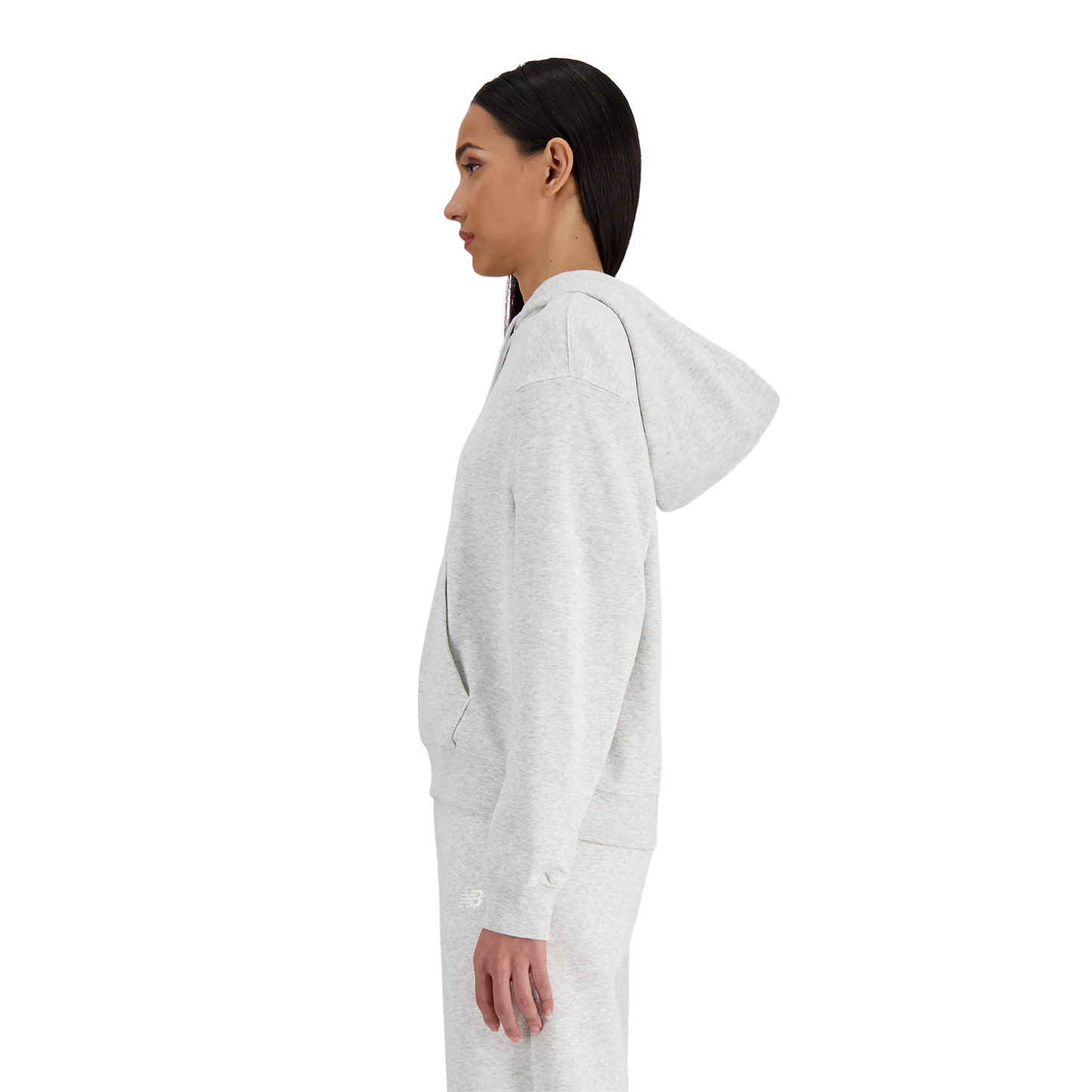 New Balance Sport Essentials Fleece Logo Hoodie - Women's - Ash Heather