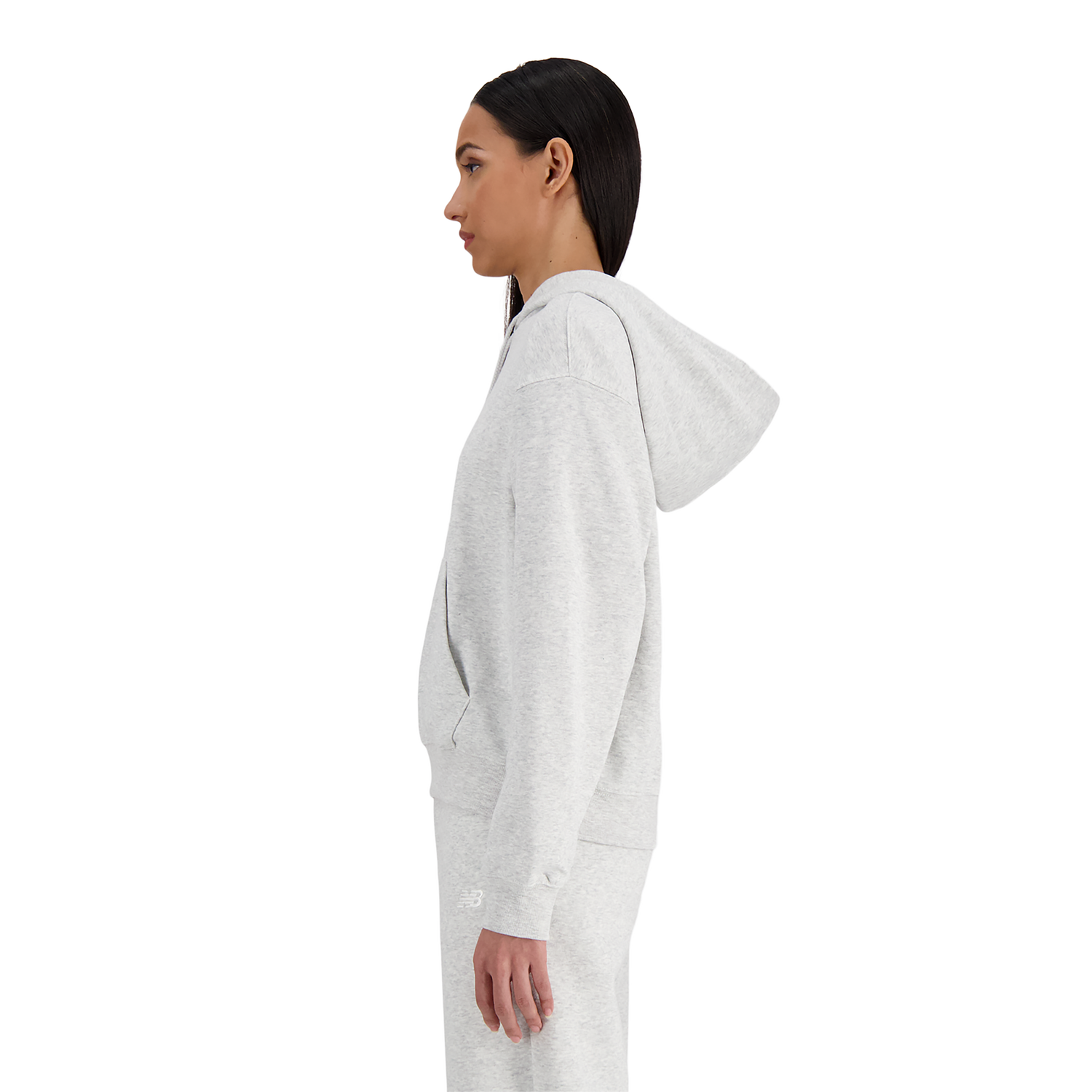 New Balance Sport Essentials Fleece Logo Hoodie - Women's - Ash Heather