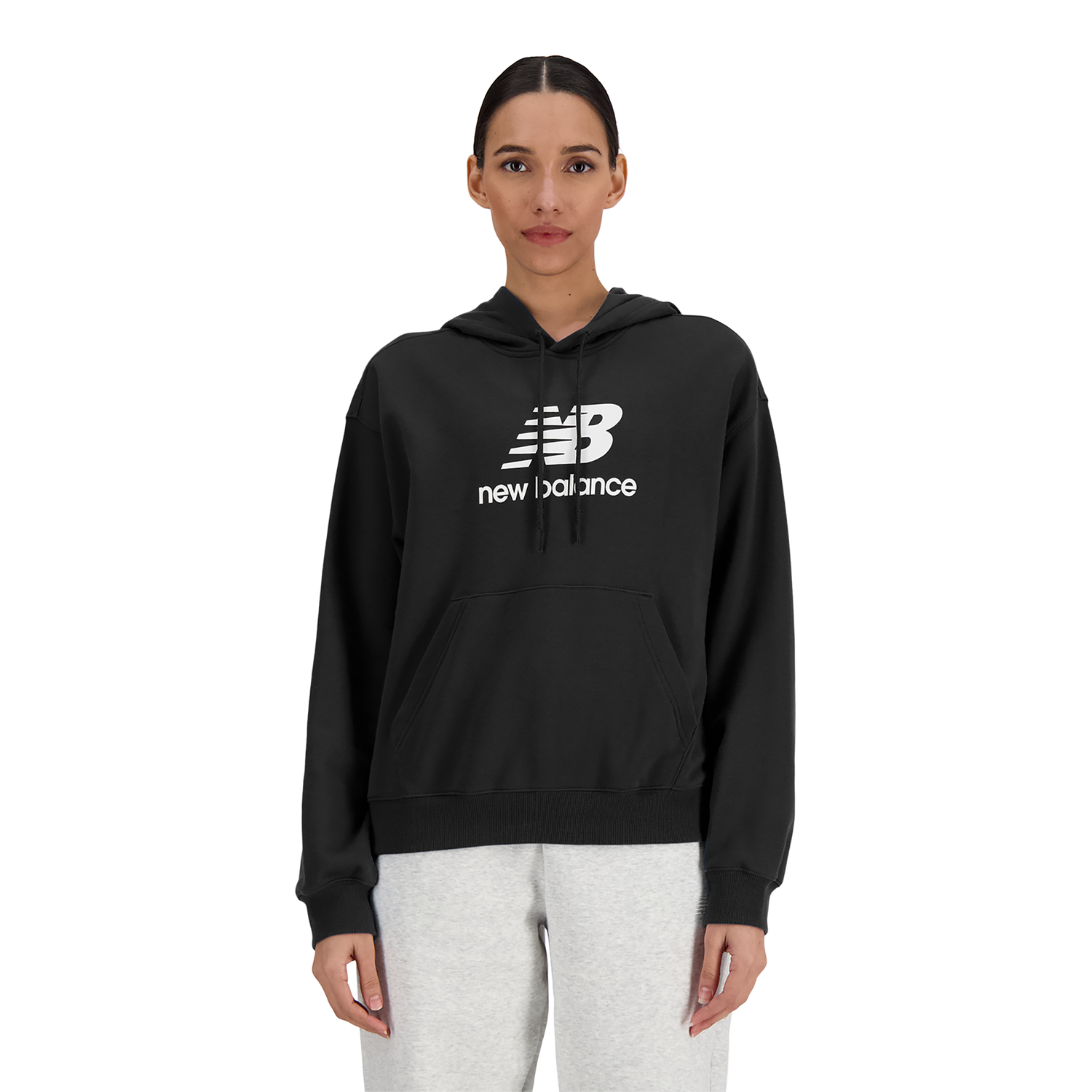 New Balance Sport Essentials Fleece Logo Hoodie - Women's - Black