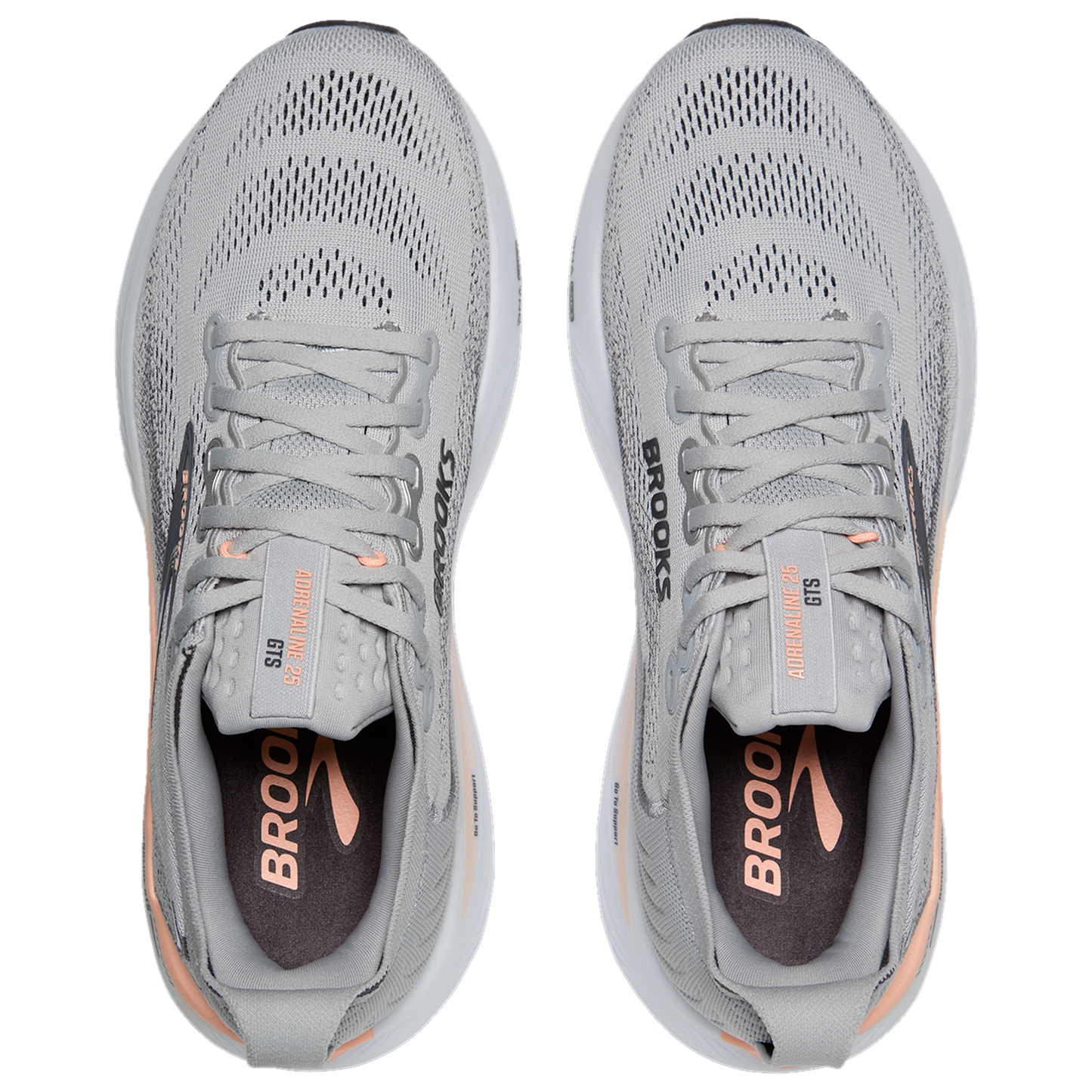 Brooks Adrenaline GTS 25 - Women's - Grey/Blackened Pearl/Coral