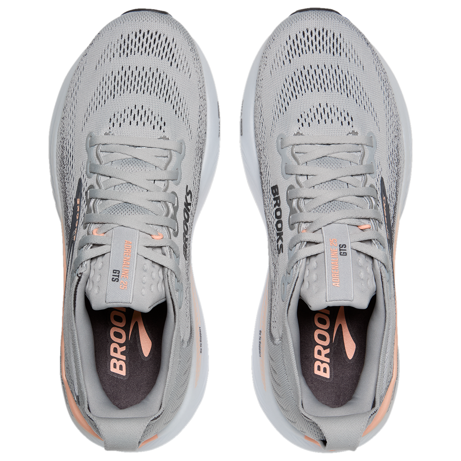 Brooks Adrenaline GTS 25 - Women's - Grey/Blackened Pearl/Coral