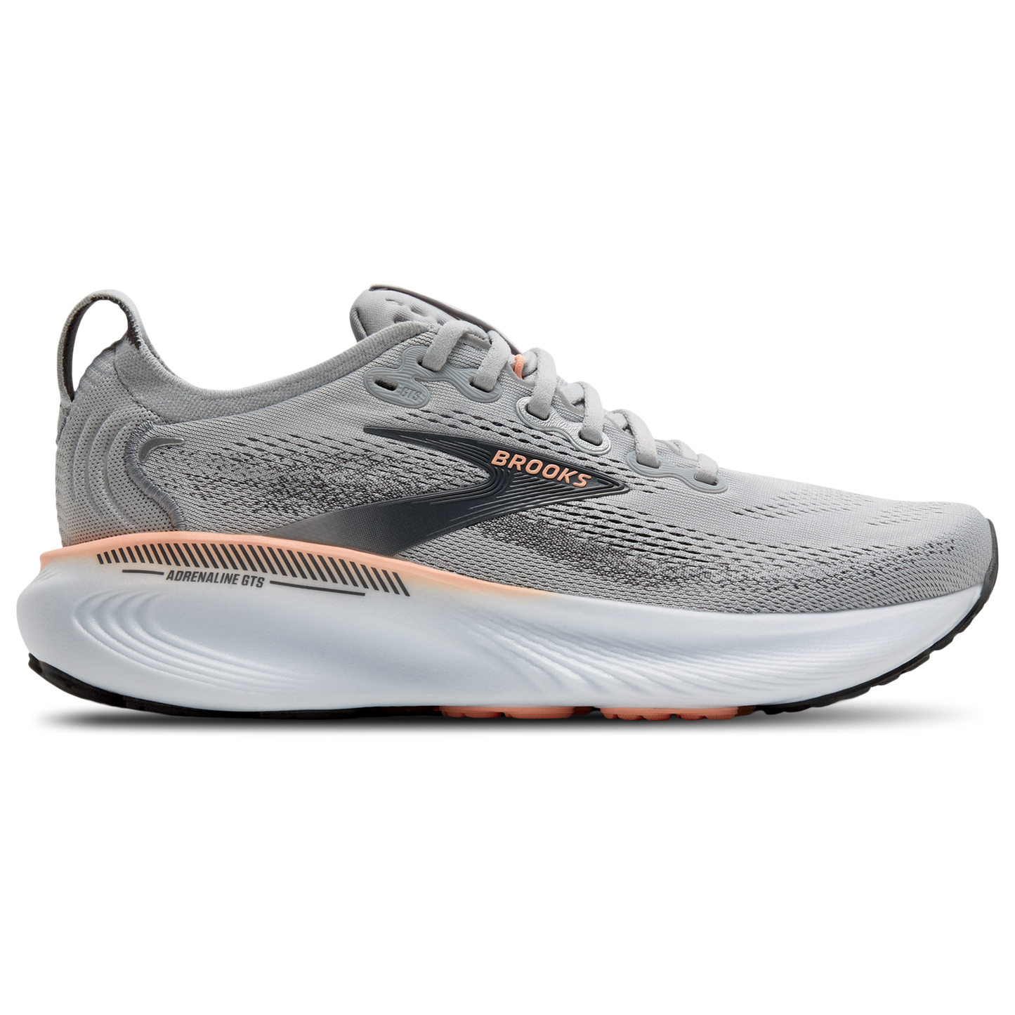 Brooks Adrenaline GTS 25 Wide - Women's - Grey/Blackened Pearl/Coral