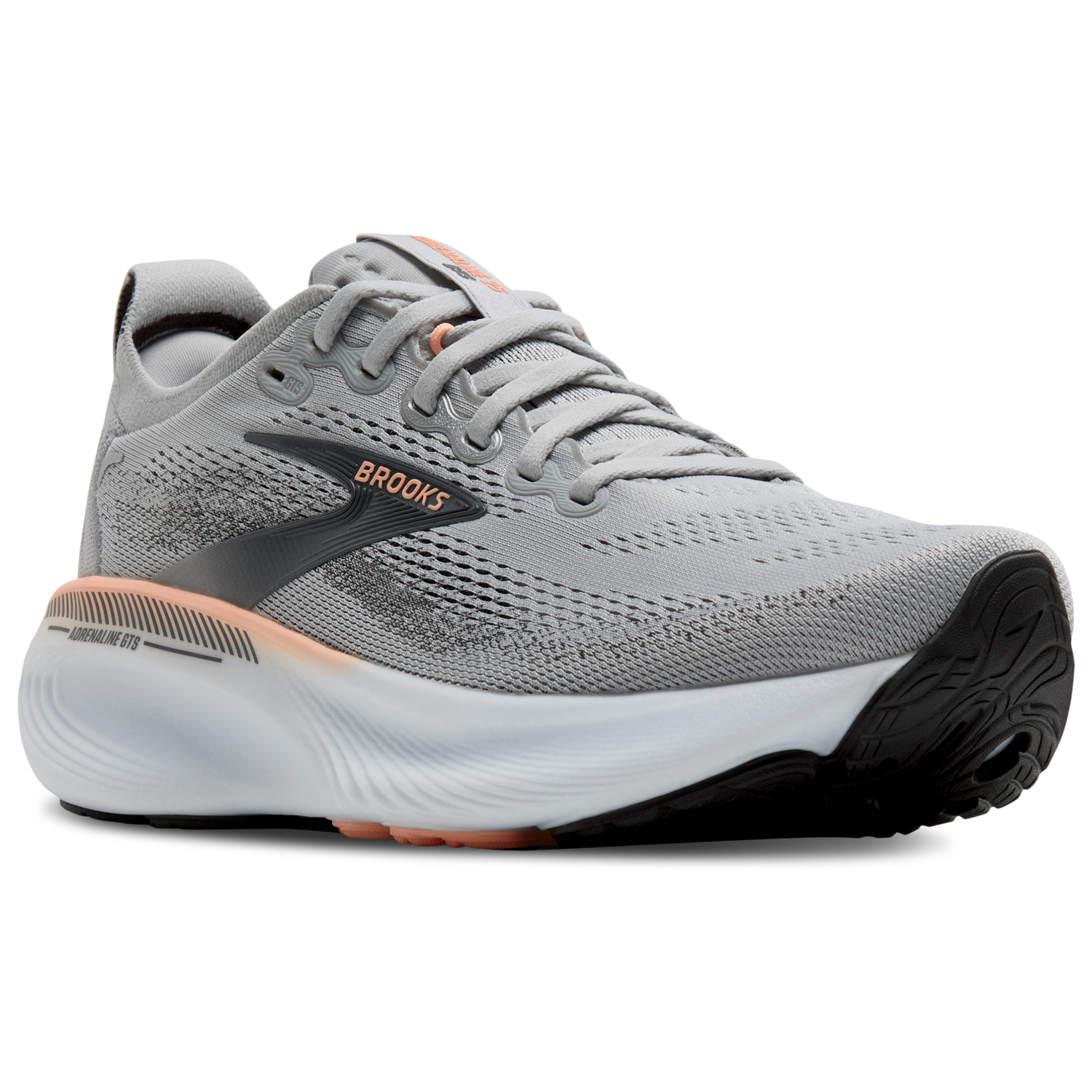Brooks Adrenaline GTS 25 Wide - Women's - Grey/Blackened Pearl/Coral