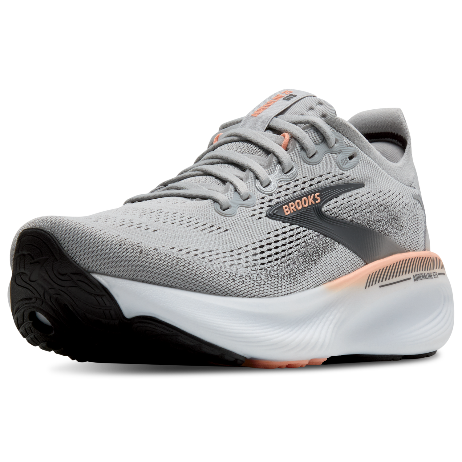 Brooks Adrenaline GTS 25 Wide - Women's - Grey/Blackened Pearl/Coral