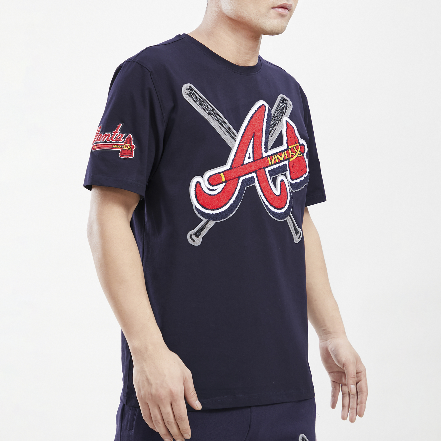 Pro Standard Braves Mash Up T-Shirt - Men's - Midnight Navy