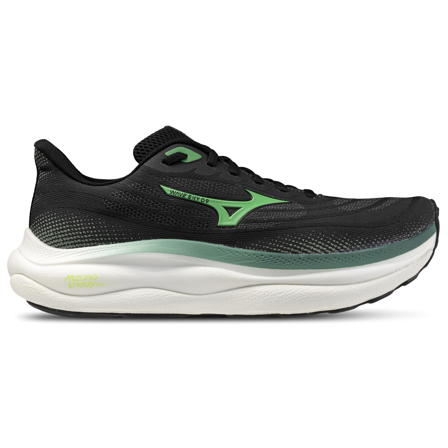 Mizuno Wave Sky 9 - Men's - Black/Goblin Green