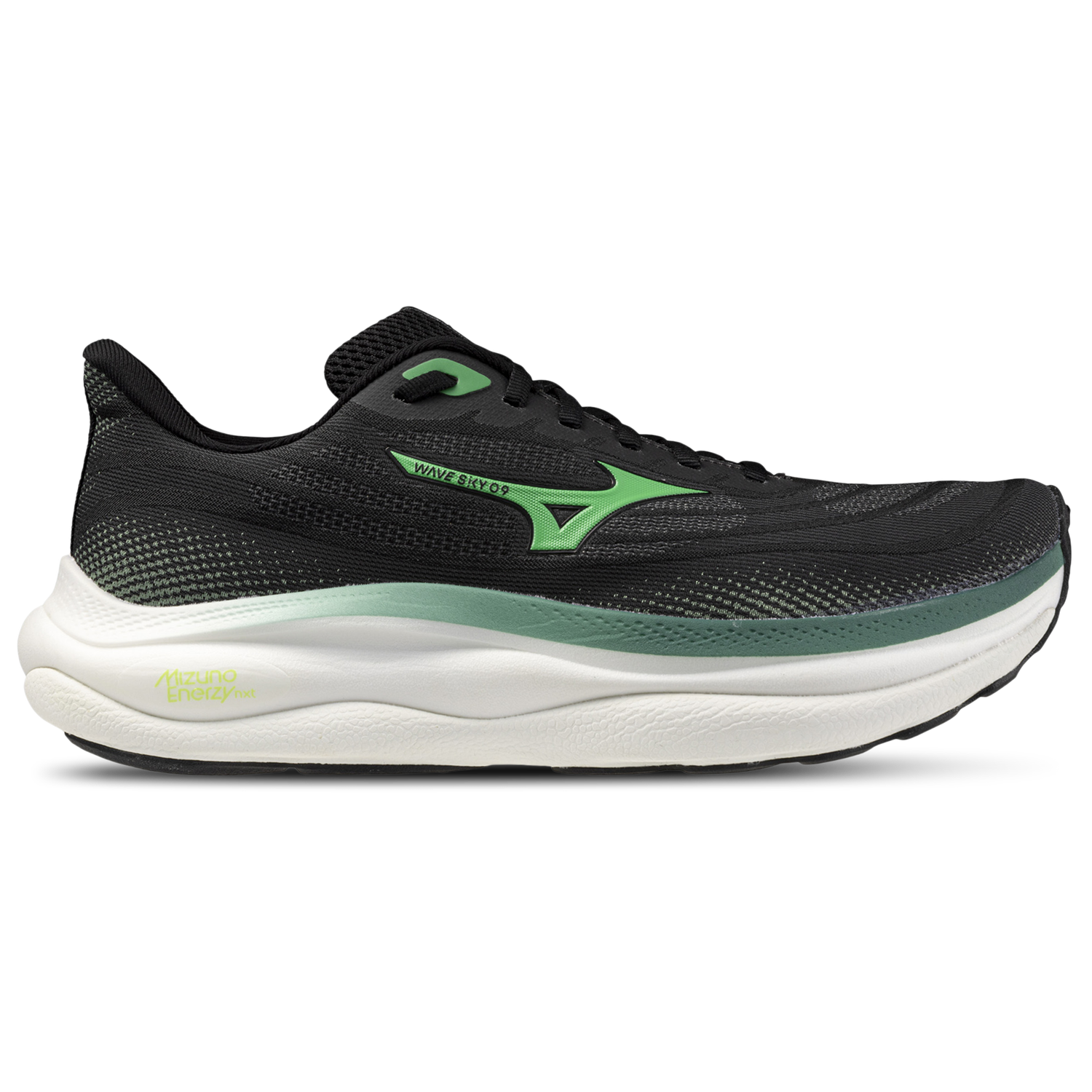 Mizuno Wave Sky 9 - Men's - Black/Goblin Green