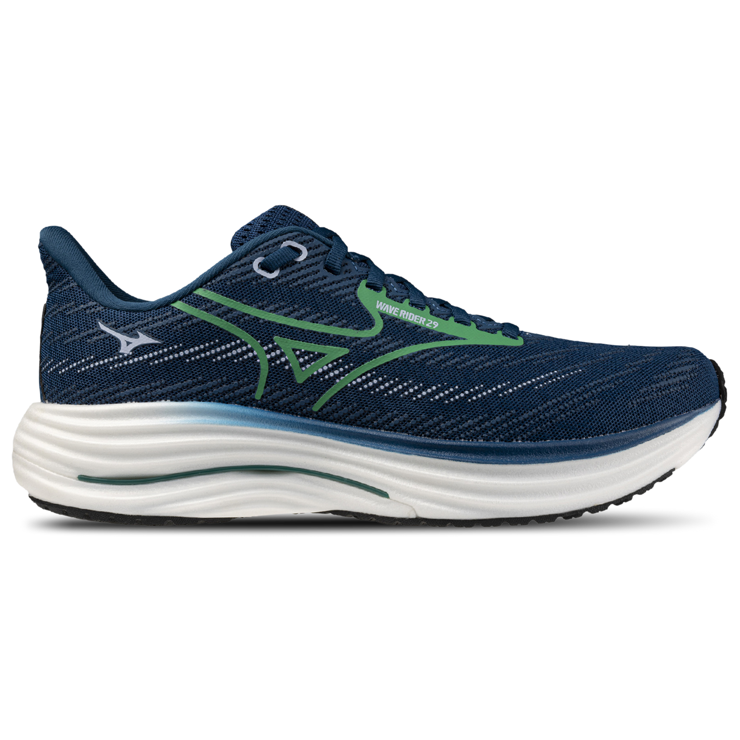 Mizuno Wave Rider 29 - Men's - Goblin Green/Sailor Blue