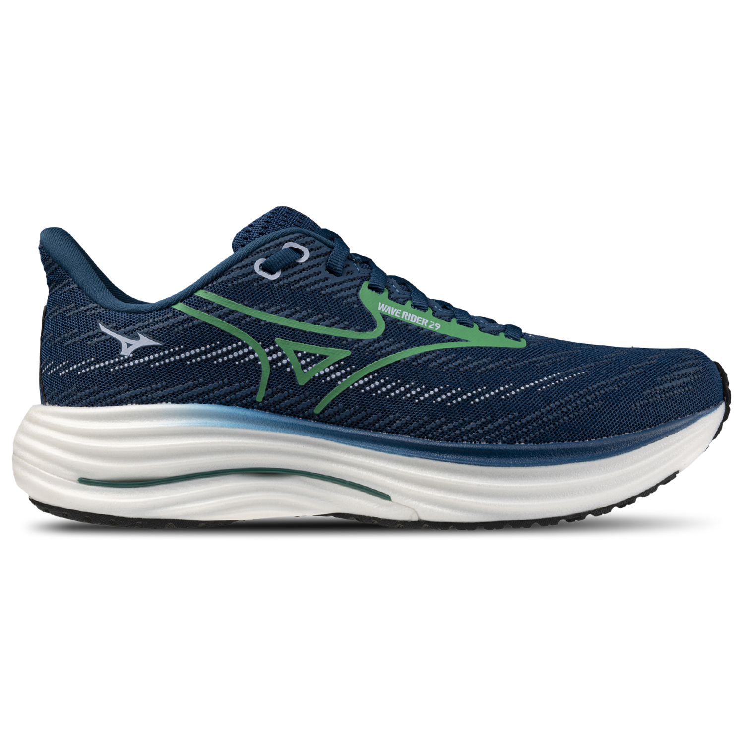 Mizuno Wave Rider 29 - Men's - Goblin Green/Sailor Blue