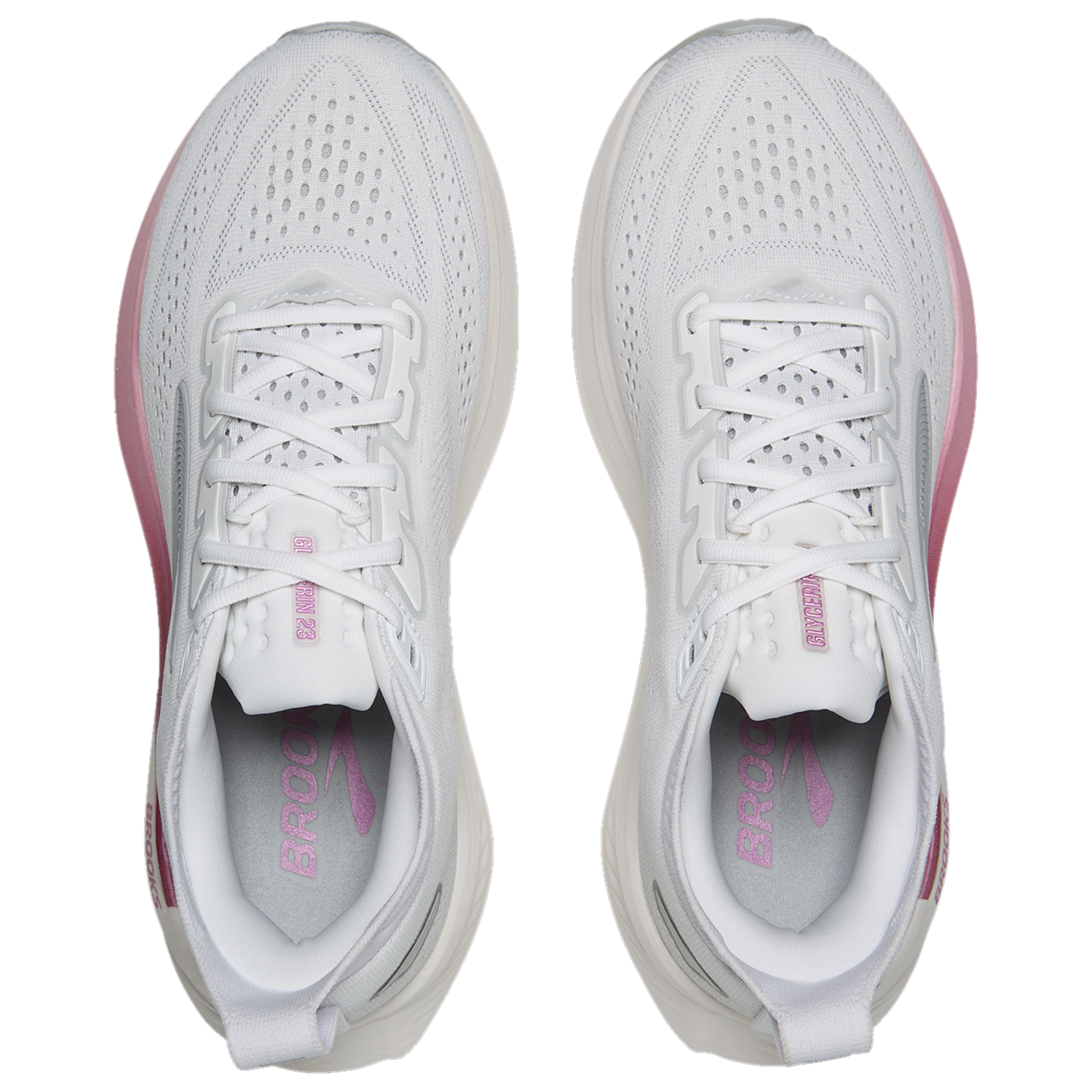 Brooks Glycerin 23 Wide - Women's - White/Harbor Mist/Metallic