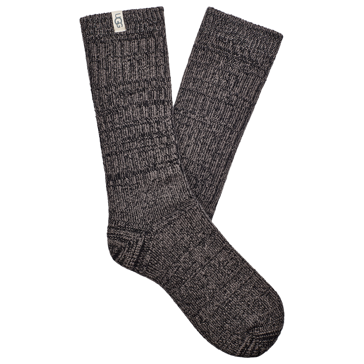 UGG Rib Knit Slouchy Crew Socks - Women's - Black/Grey