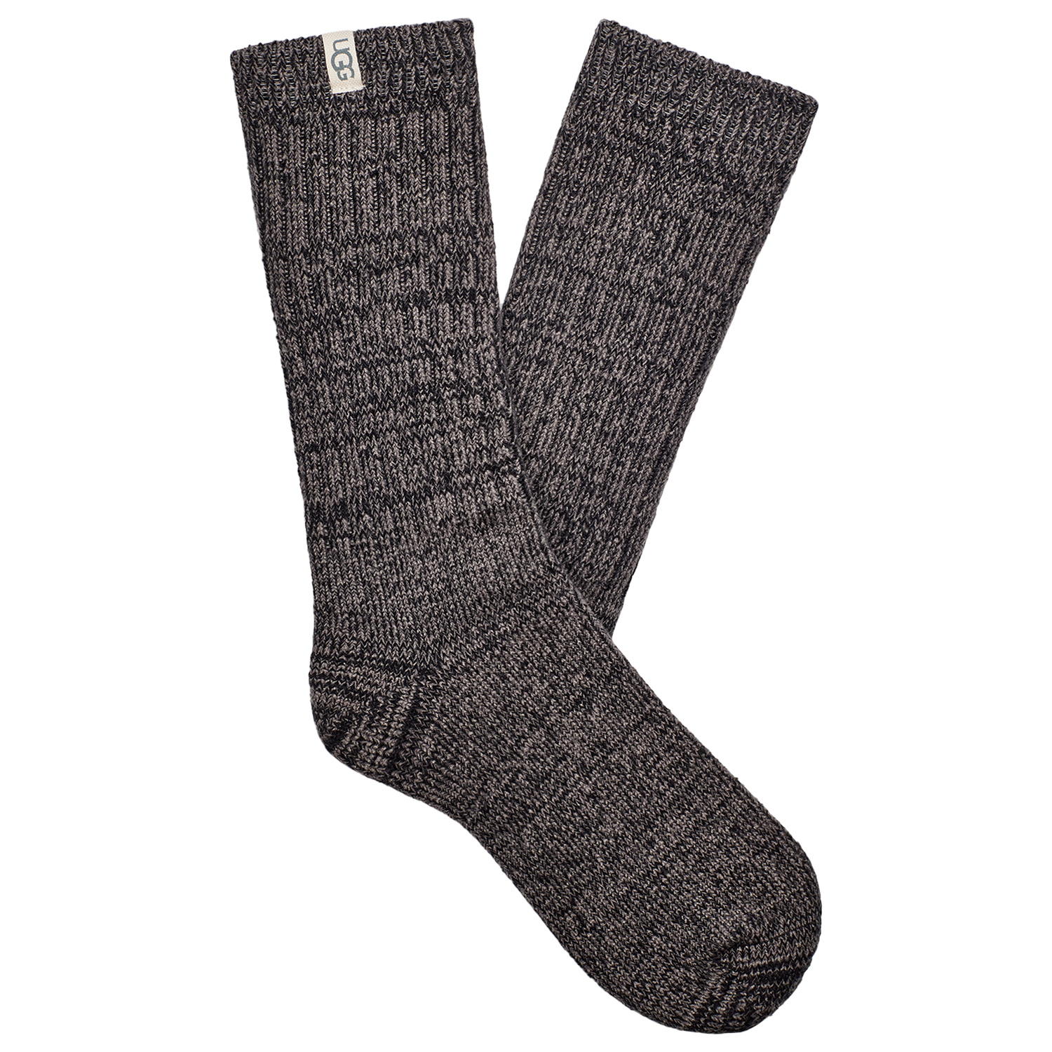 UGG Rib Knit Slouchy Crew Socks - Women's - Black/Grey
