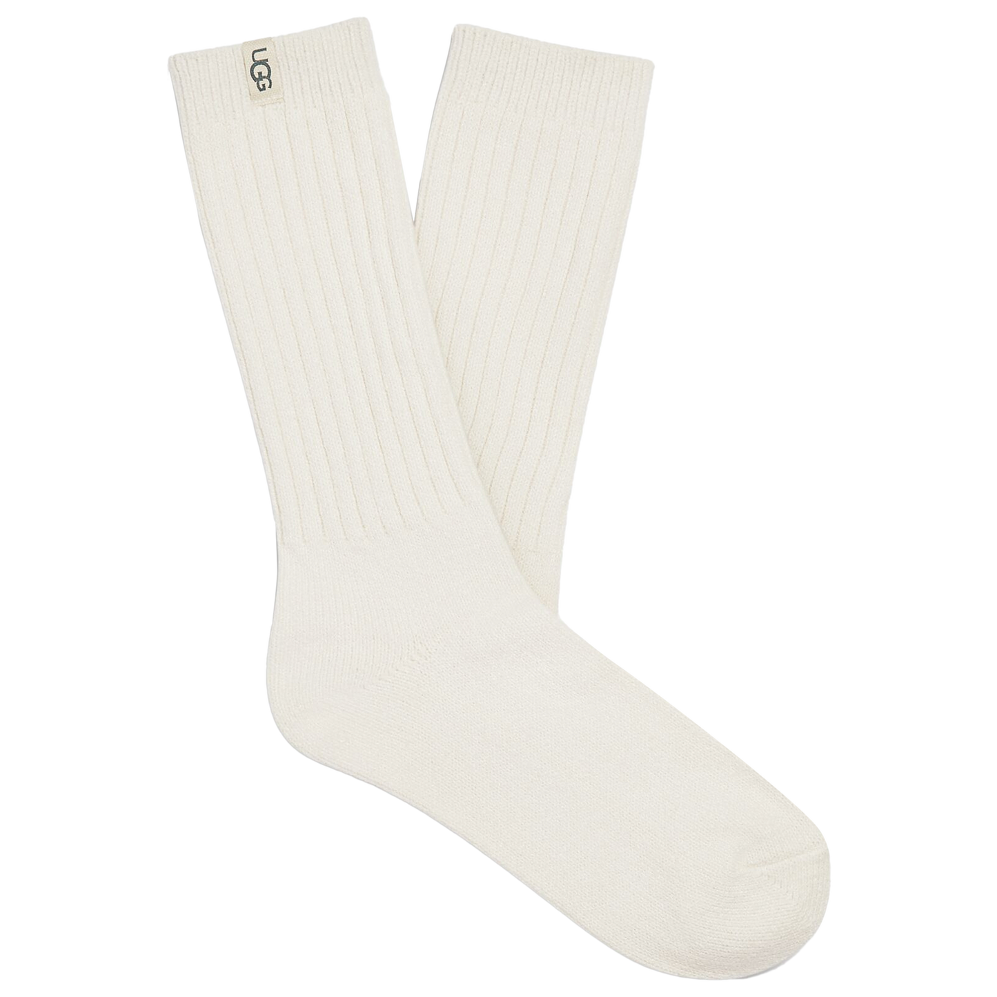 UGG Rib Knit Slouchy Crew Socks - Women's - White/White