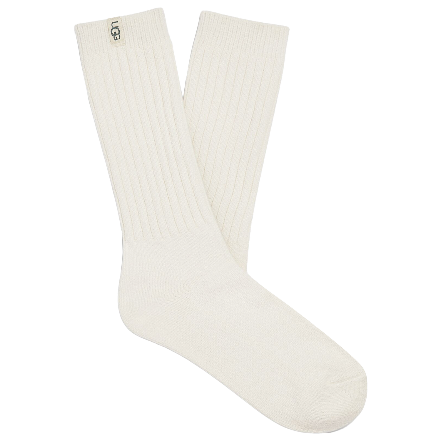 UGG Rib Knit Slouchy Crew Socks - Women's - White/White