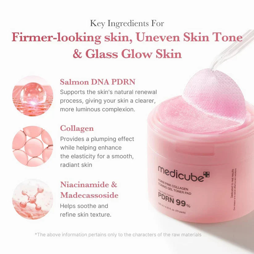 Conjunto de colágeno tonificante rosa MEDICUBE PDRN Booster - imagem 5