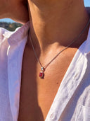 RED GEMSTONE CHAIN | Silver