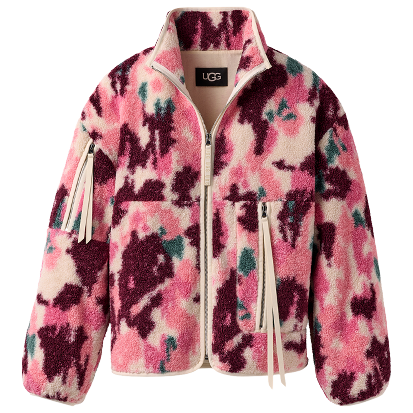 UGG Marlene Splatter Jacket - Women's - Arctic White/Pink