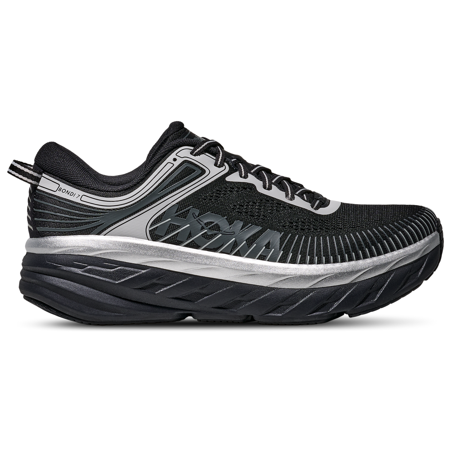 HOKA Bondi 7 - Men's - Black/Silver