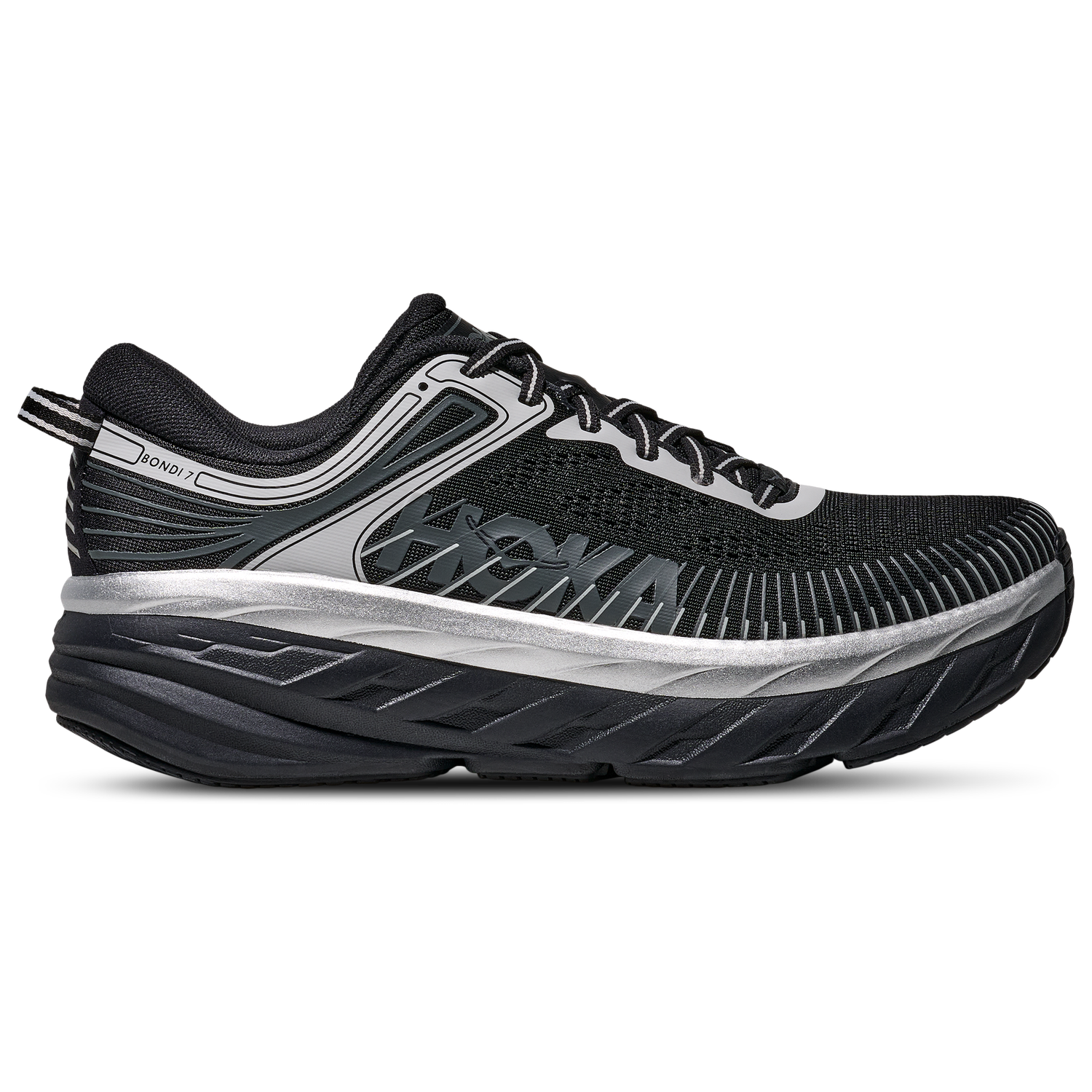 HOKA Bondi 7 - Men's - Black/Silver
