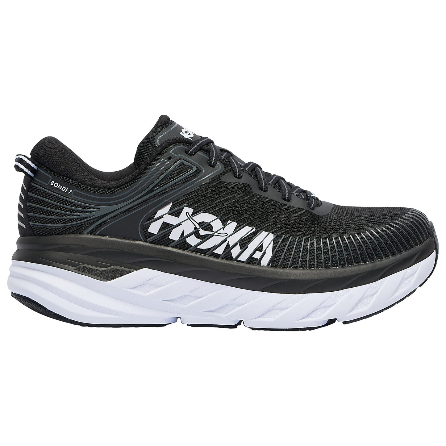 HOKA Bondi 7 - Men's - Black/White