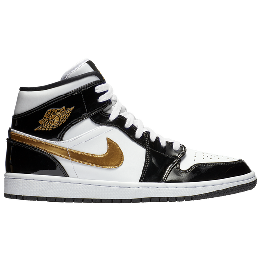Jordan AJ 1 Mid SE - Men's - Metallic Gold/White/Black