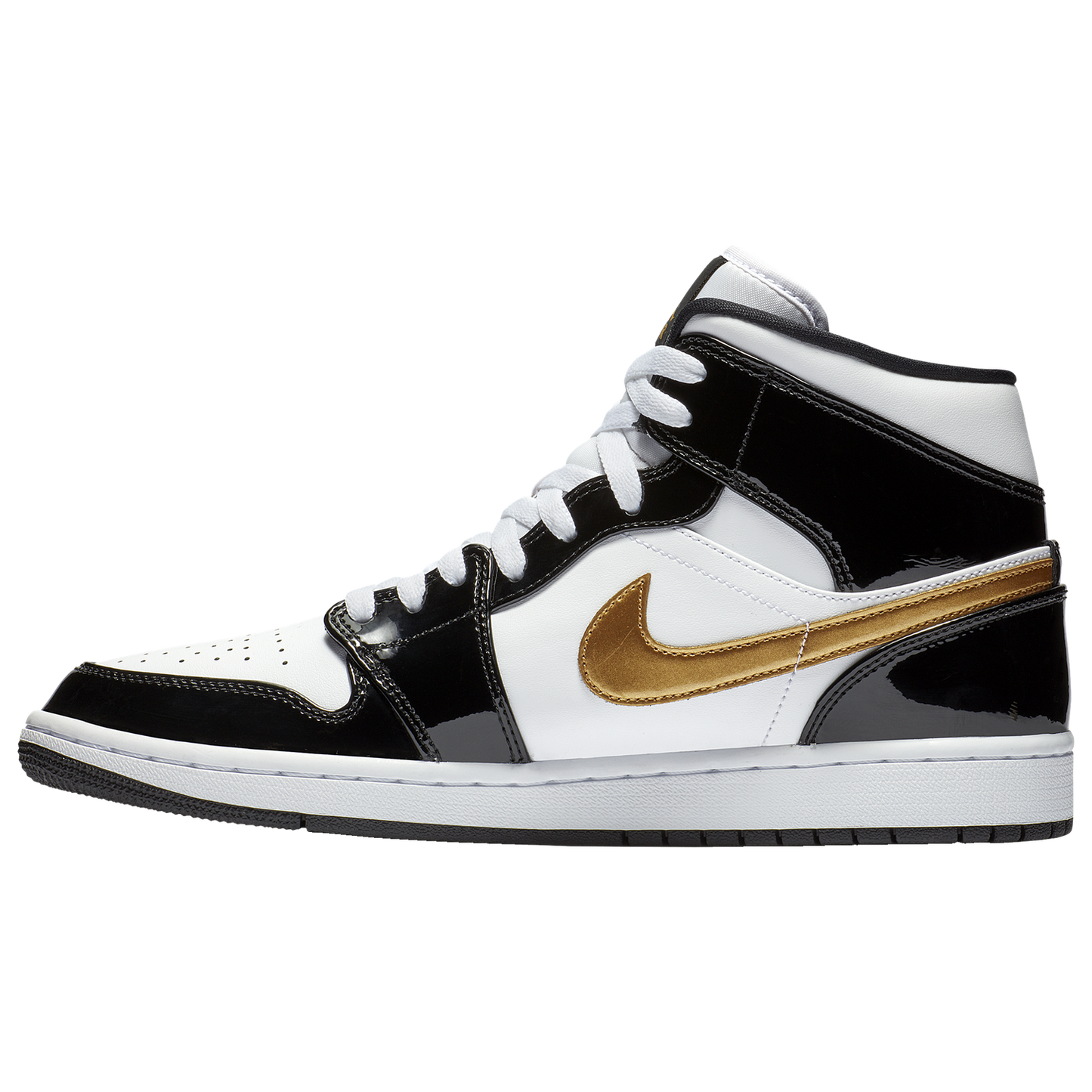 Jordan AJ 1 Mid SE - Men's - Metallic Gold/White/Black