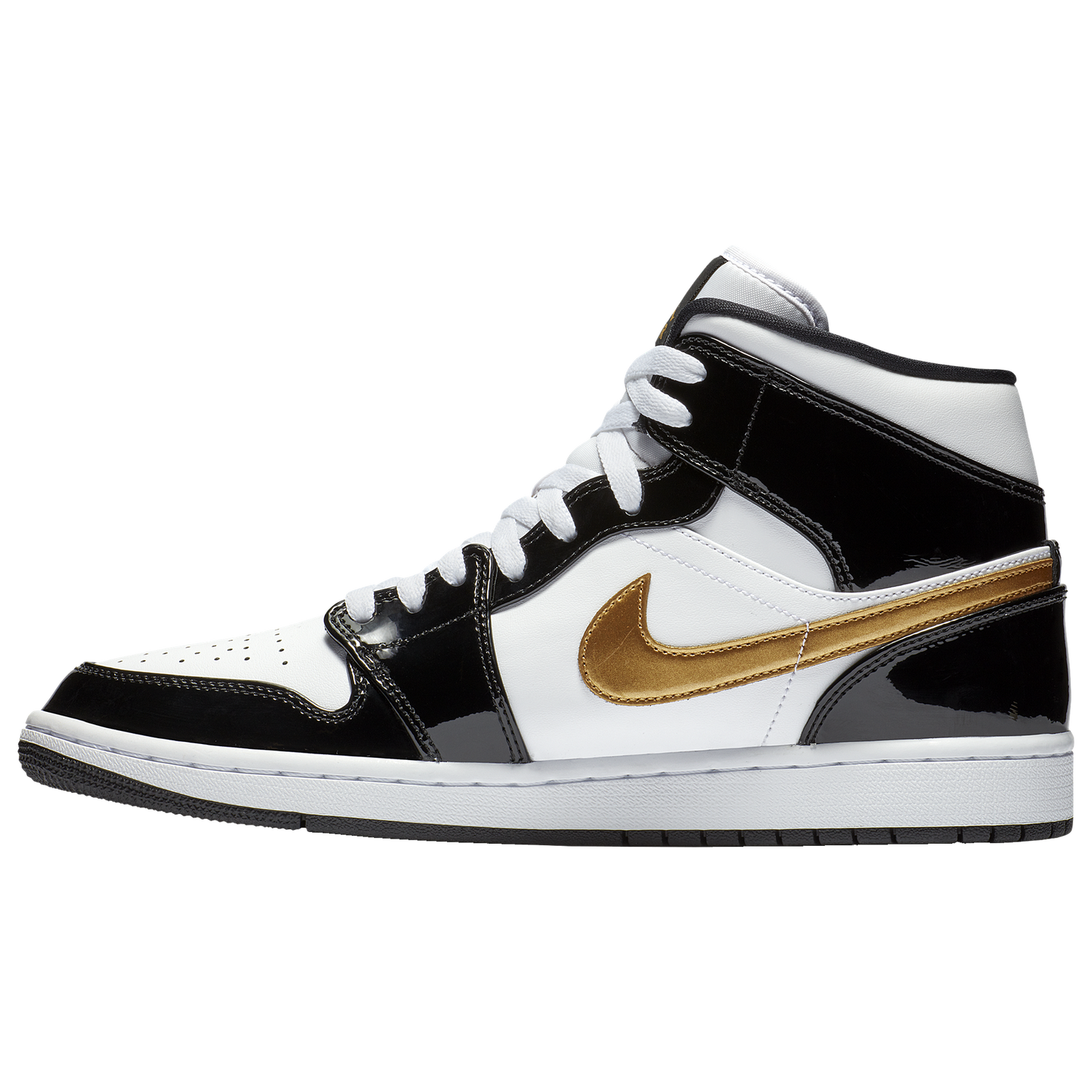Jordan AJ 1 Mid SE - Men's - Metallic Gold/White/Black