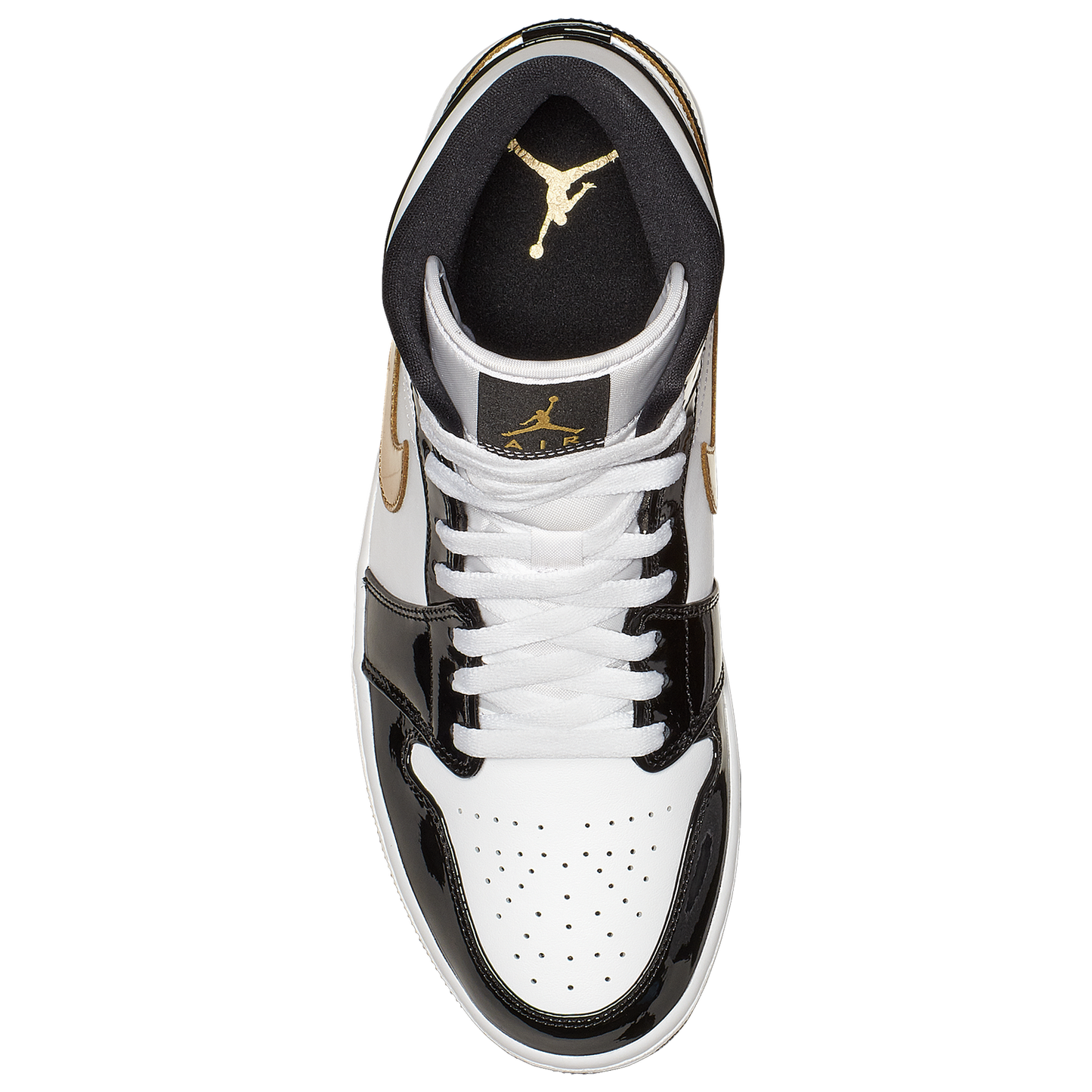 Jordan AJ 1 Mid SE - Men's - Metallic Gold/White/Black