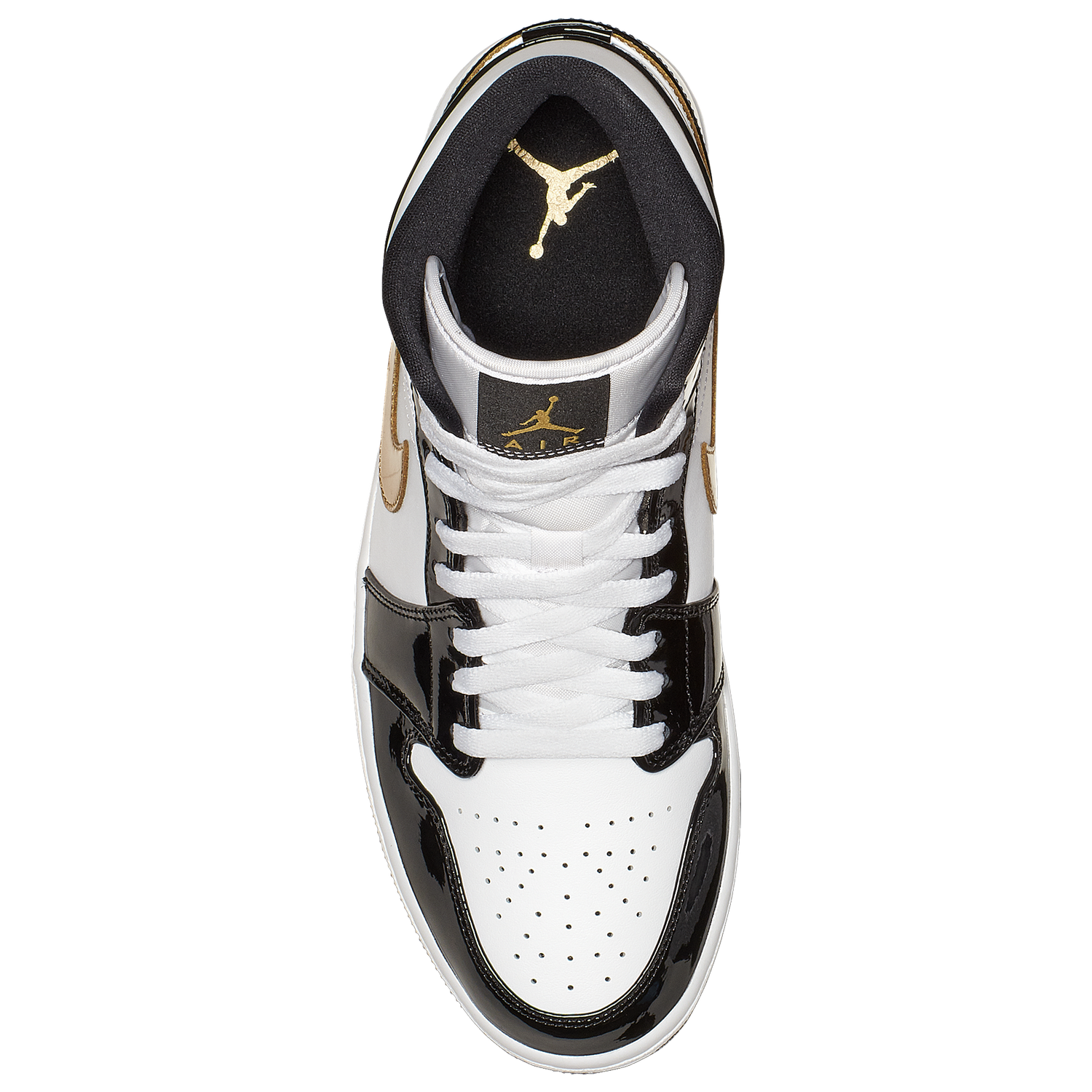 Jordan AJ 1 Mid SE - Men's - Metallic Gold/White/Black