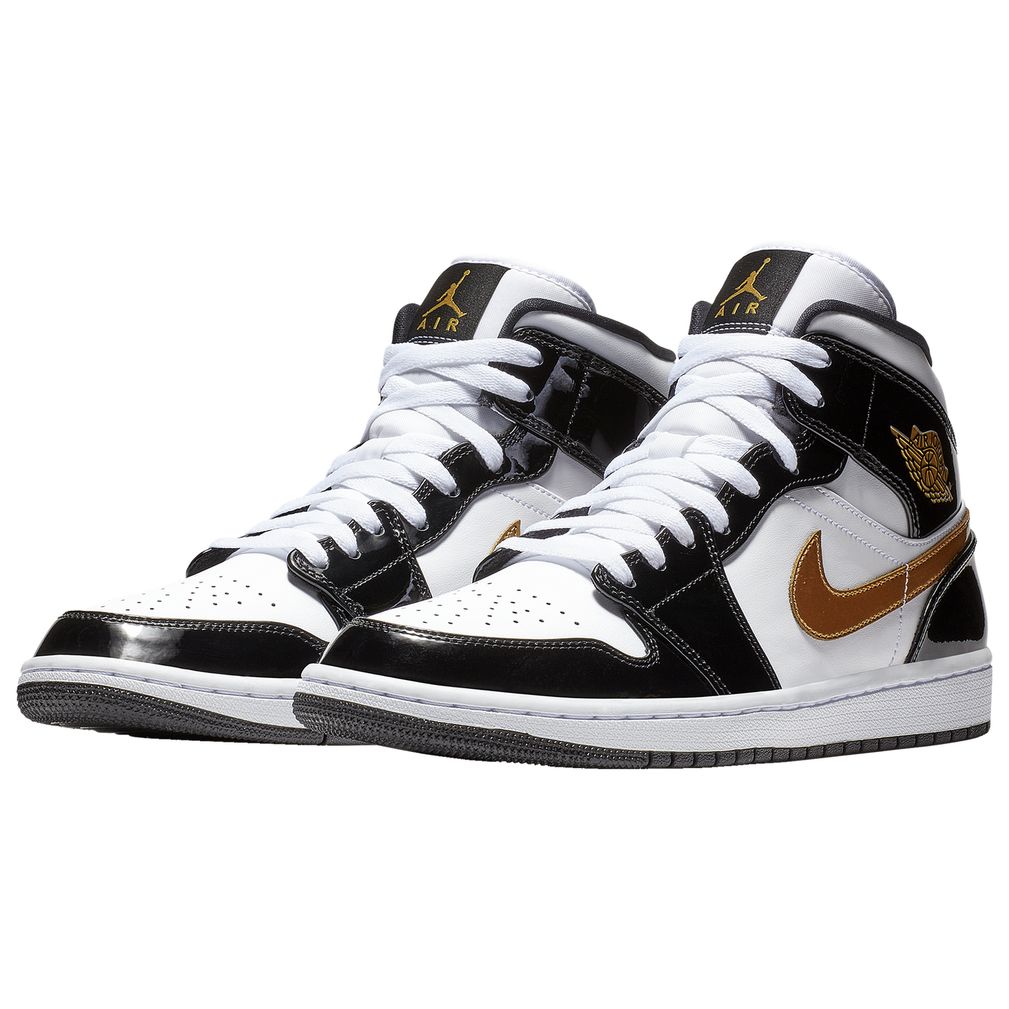 Jordan AJ 1 Mid SE - Men's - Metallic Gold/White/Black