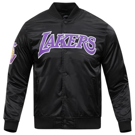 Pro Standard Lakers Big Logo Satin Jacket - Men's - Black