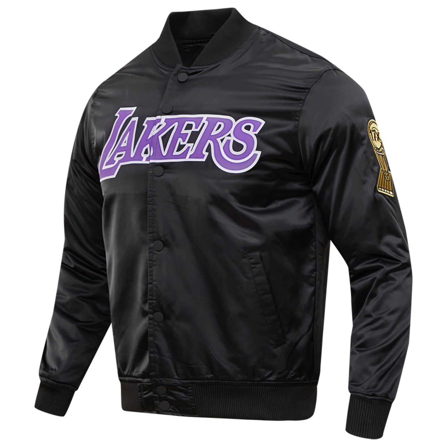 Pro Standard Lakers Big Logo Satin Jacket - Men's - Black