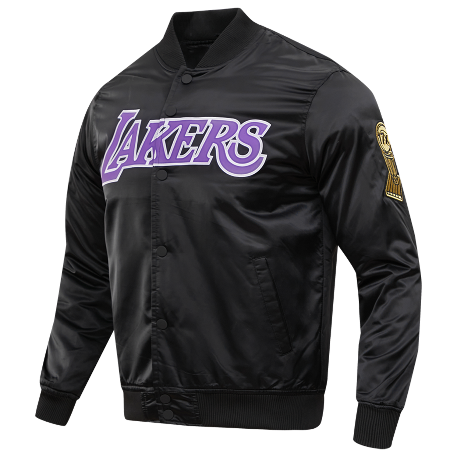 Pro Standard Lakers Big Logo Satin Jacket - Men's - Black