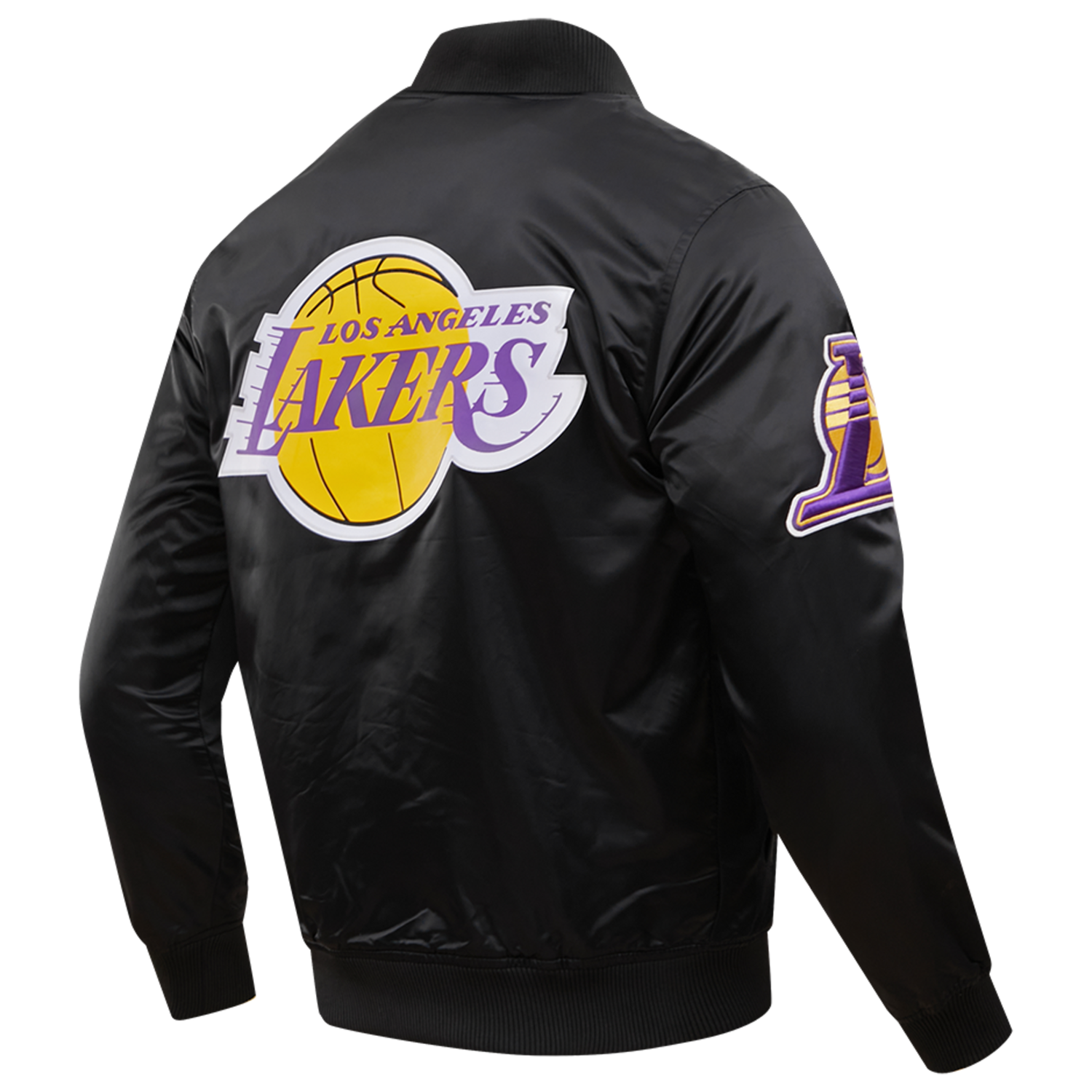 Pro Standard Lakers Big Logo Satin Jacket - Men's - Black
