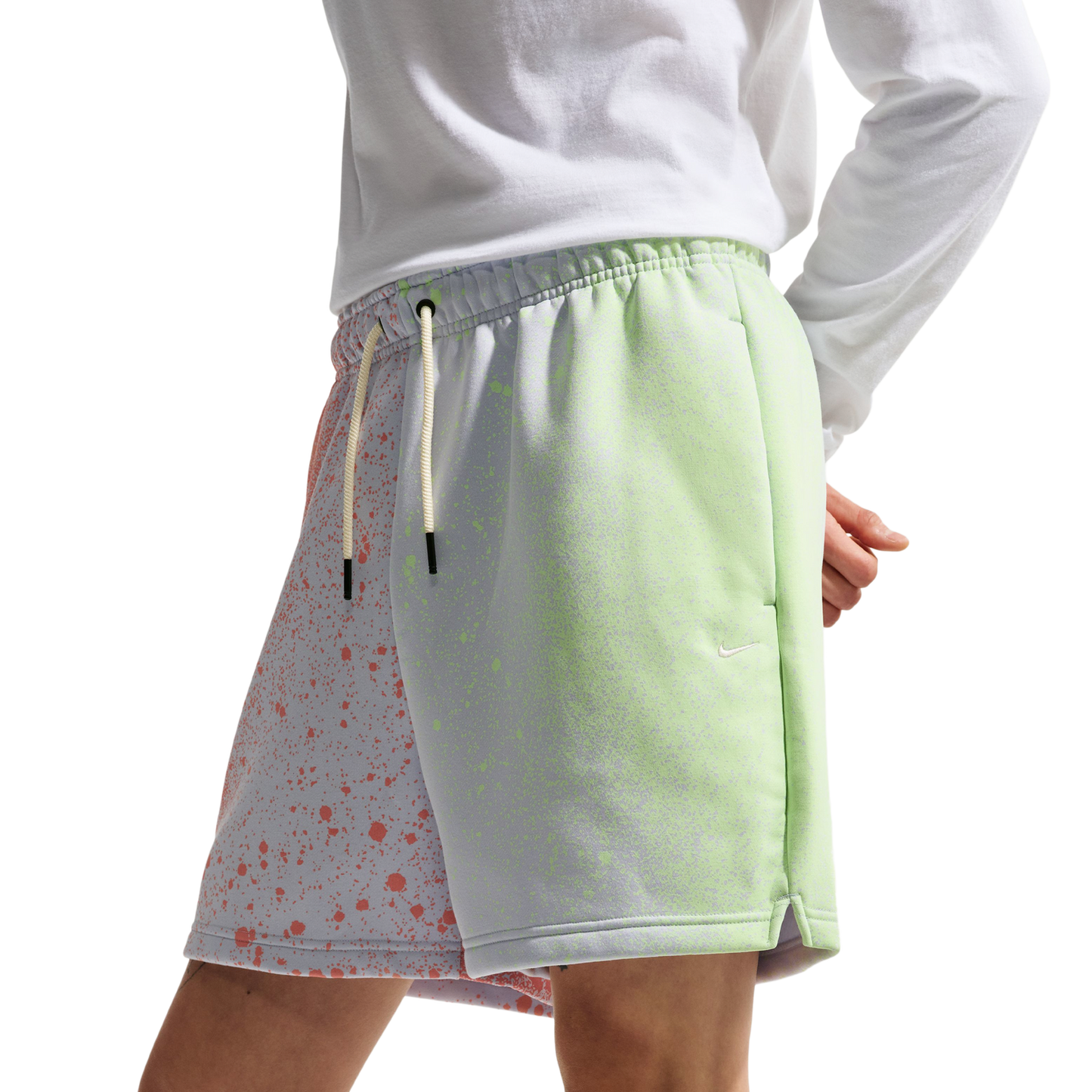 Nike Hours TF Standard Issue Fleece 5" Shorts - Men's - Orange Pulse/Barely Volt/Grey