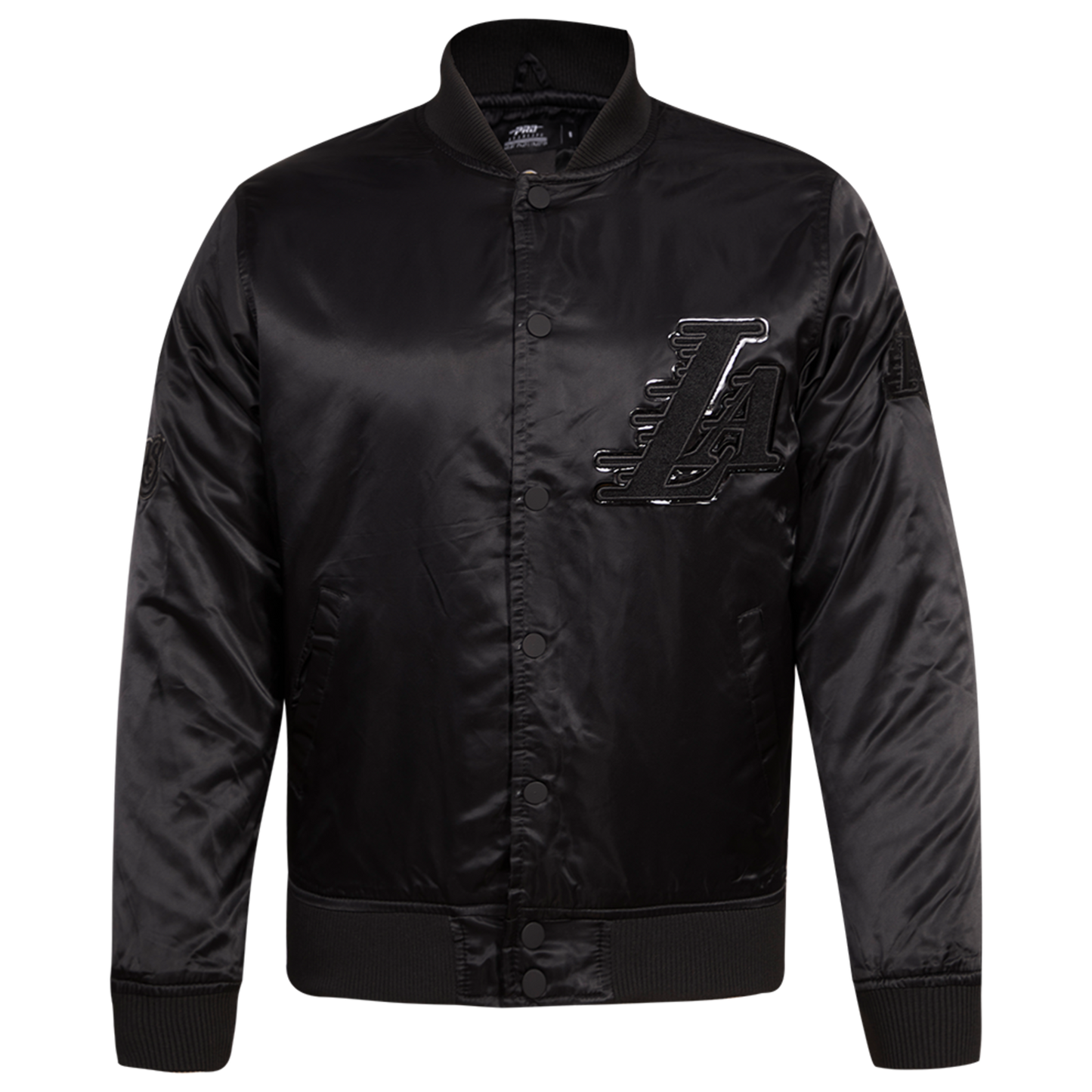 Pro Standard Lakers Big Logo Satin Jacket - Men's - Triple Black