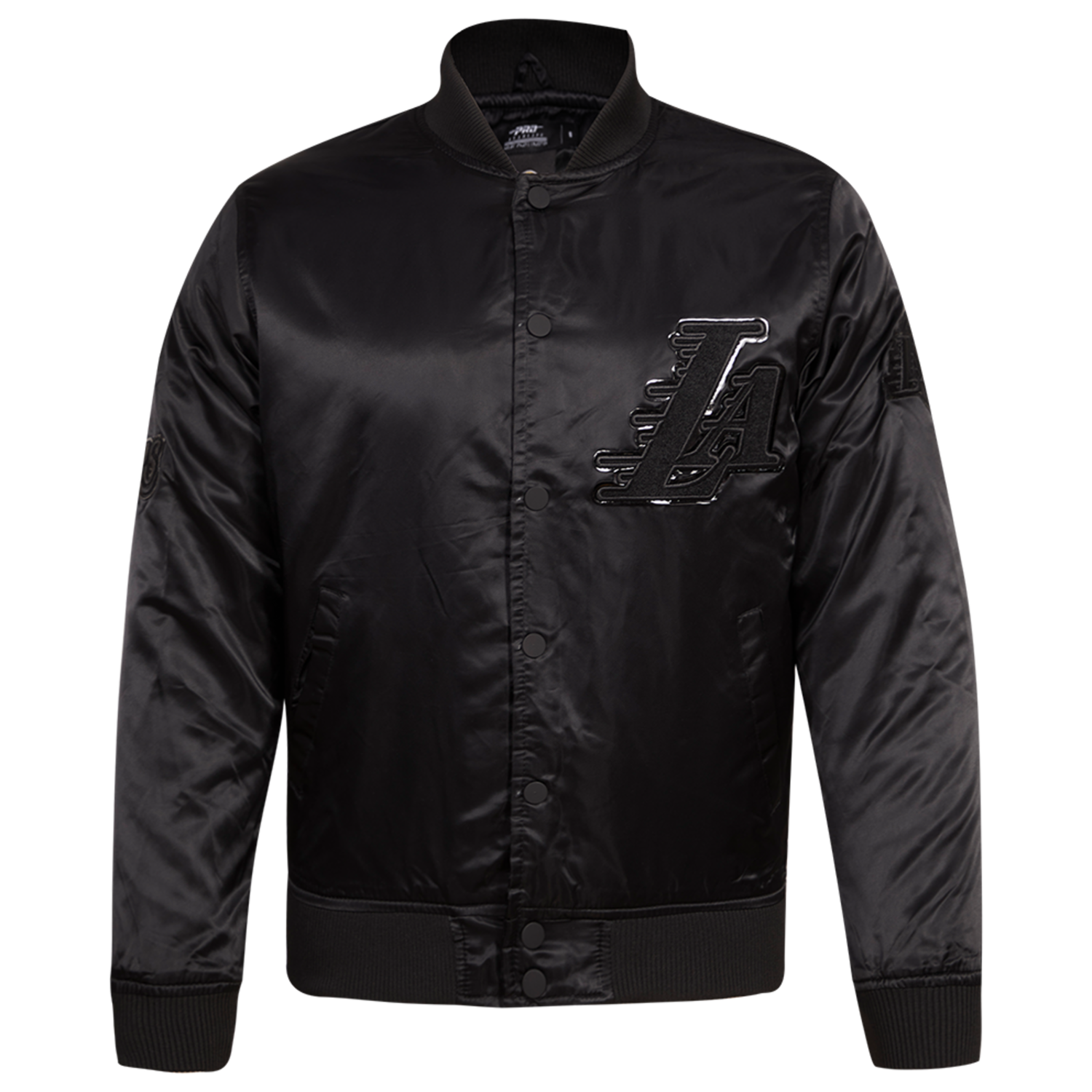 Pro Standard Lakers Big Logo Satin Jacket - Men's - Triple Black