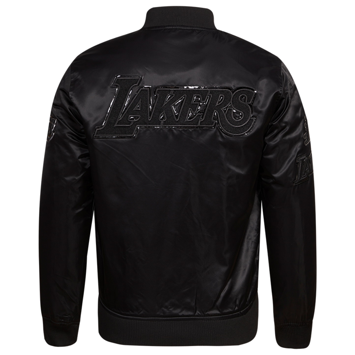 Pro Standard Lakers Big Logo Satin Jacket - Men's - Triple Black
