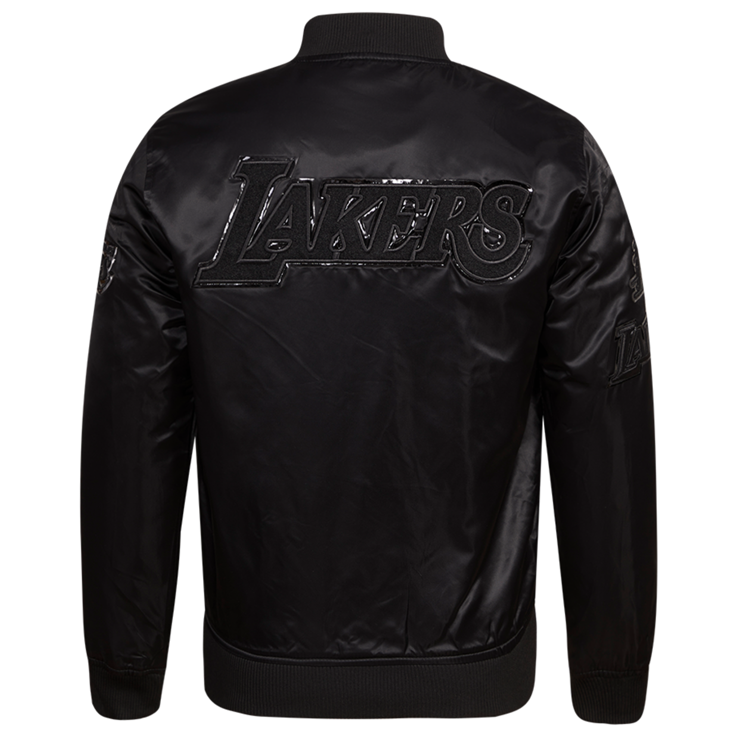 Pro Standard Lakers Big Logo Satin Jacket - Men's - Triple Black