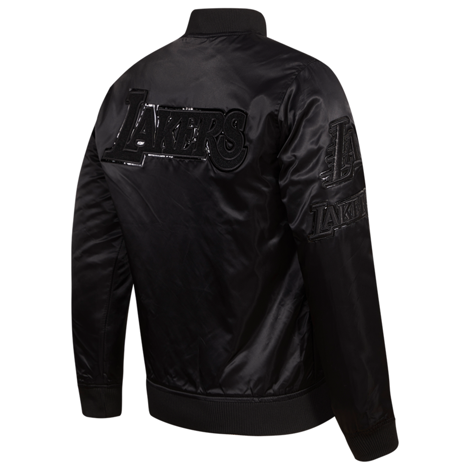 Pro Standard Lakers Big Logo Satin Jacket - Men's - Triple Black