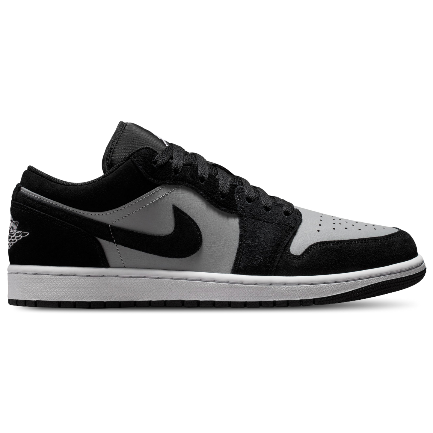 Jordan AJ 1 Low - Men's - White/Black/Lt Smoke Gray