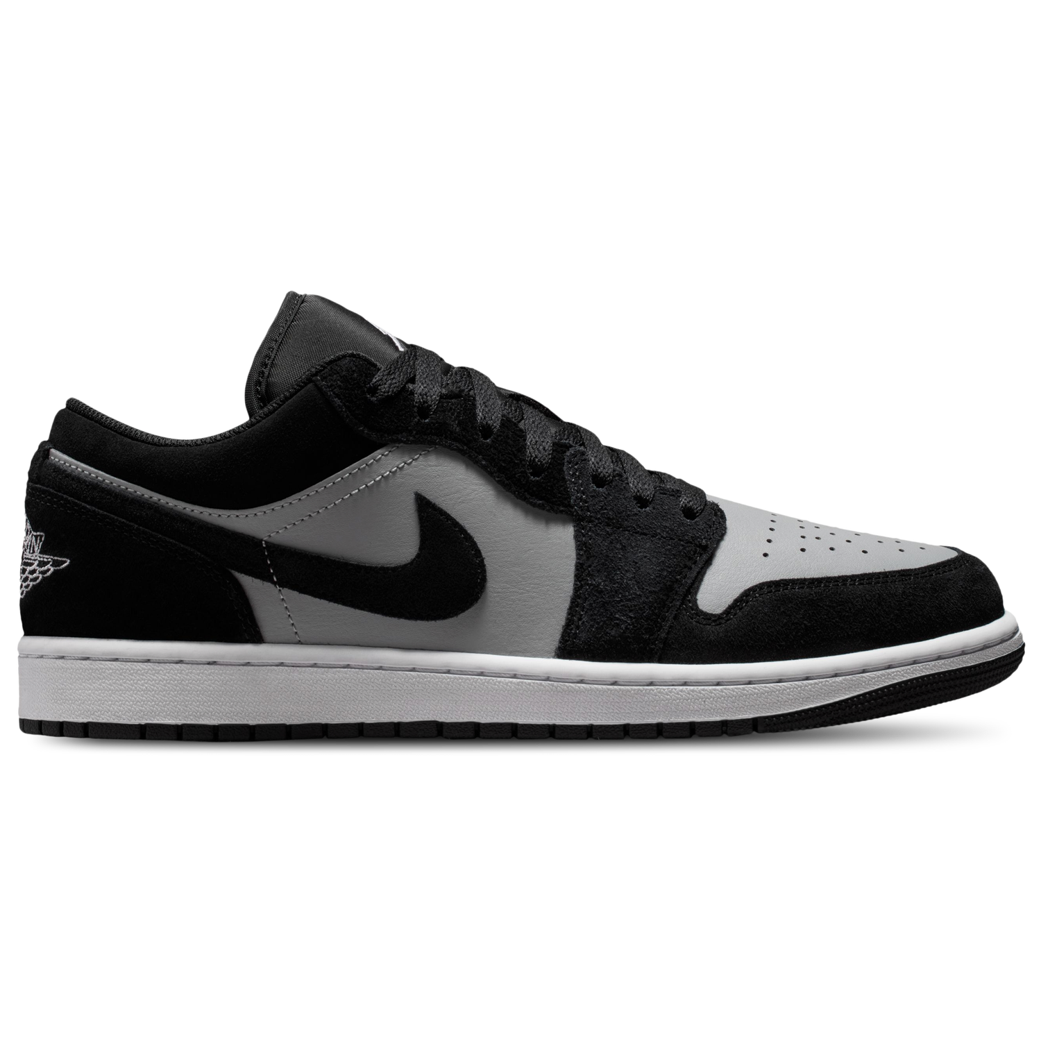 Jordan AJ 1 Low - Men's - White/Black/Lt Smoke Gray