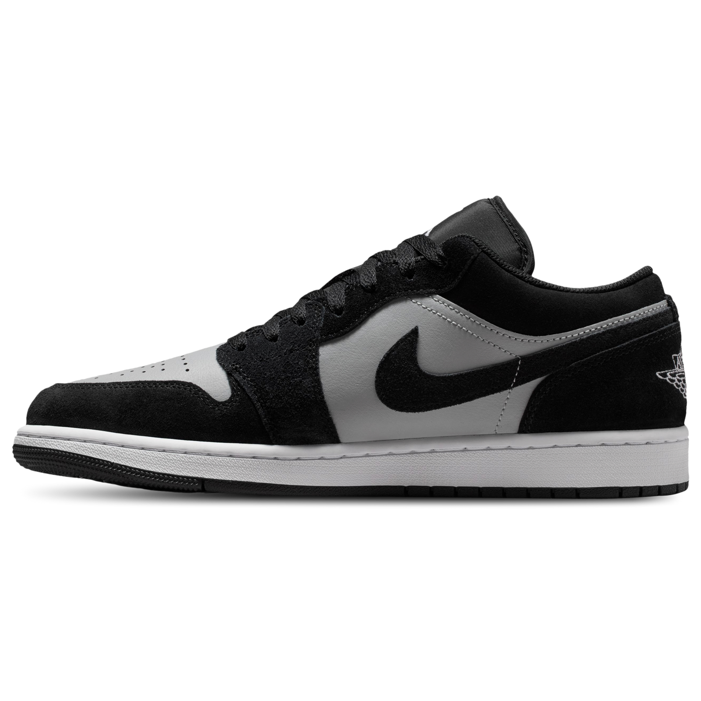 Jordan AJ 1 Low - Men's - White/Black/Lt Smoke Gray