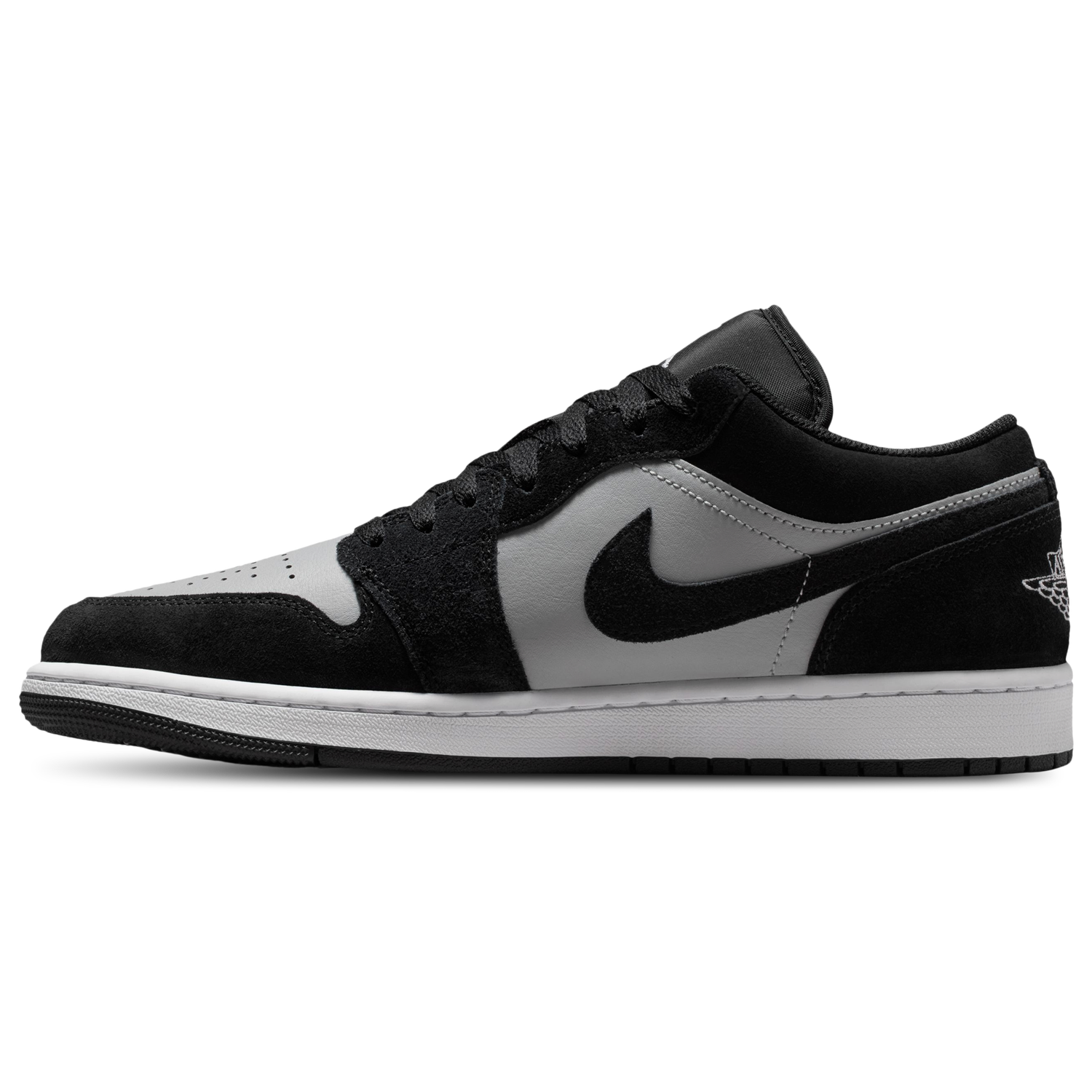 Jordan AJ 1 Low - Men's - White/Black/Lt Smoke Gray