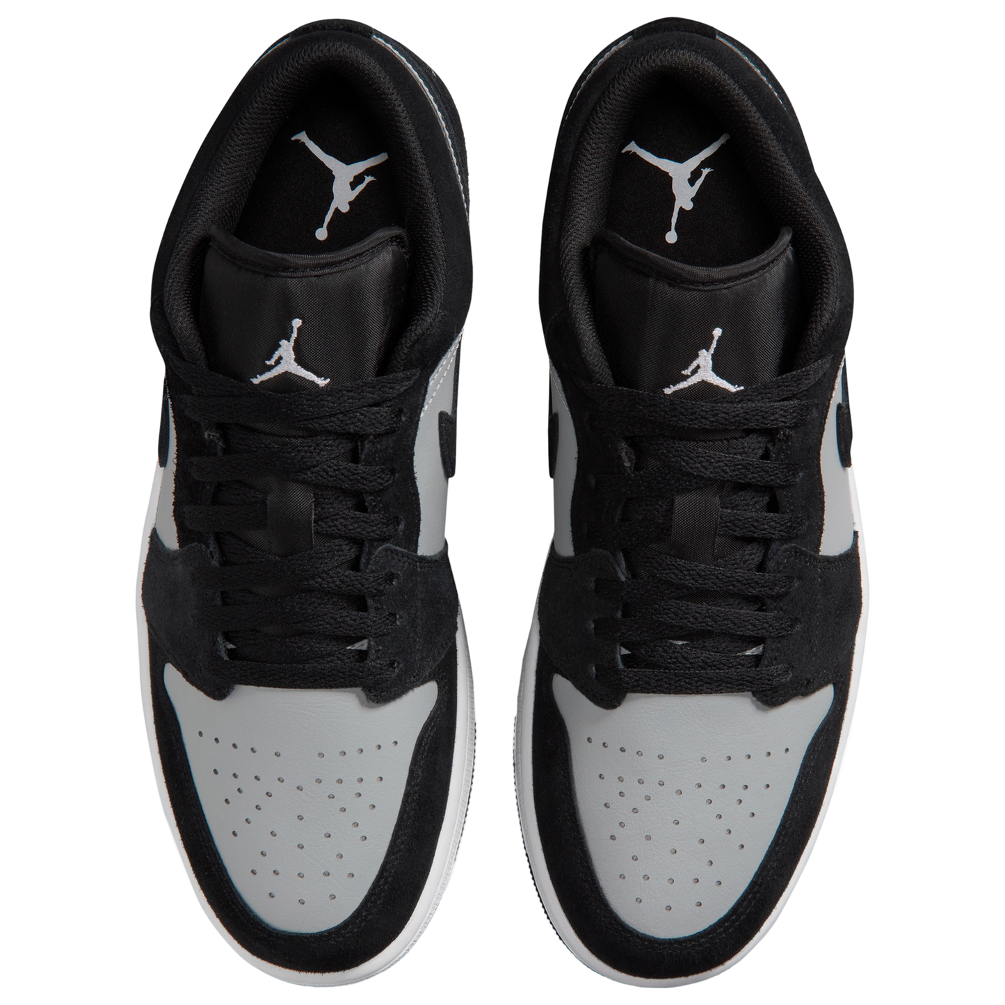 Jordan AJ 1 Low - Men's - White/Black/Lt Smoke Gray