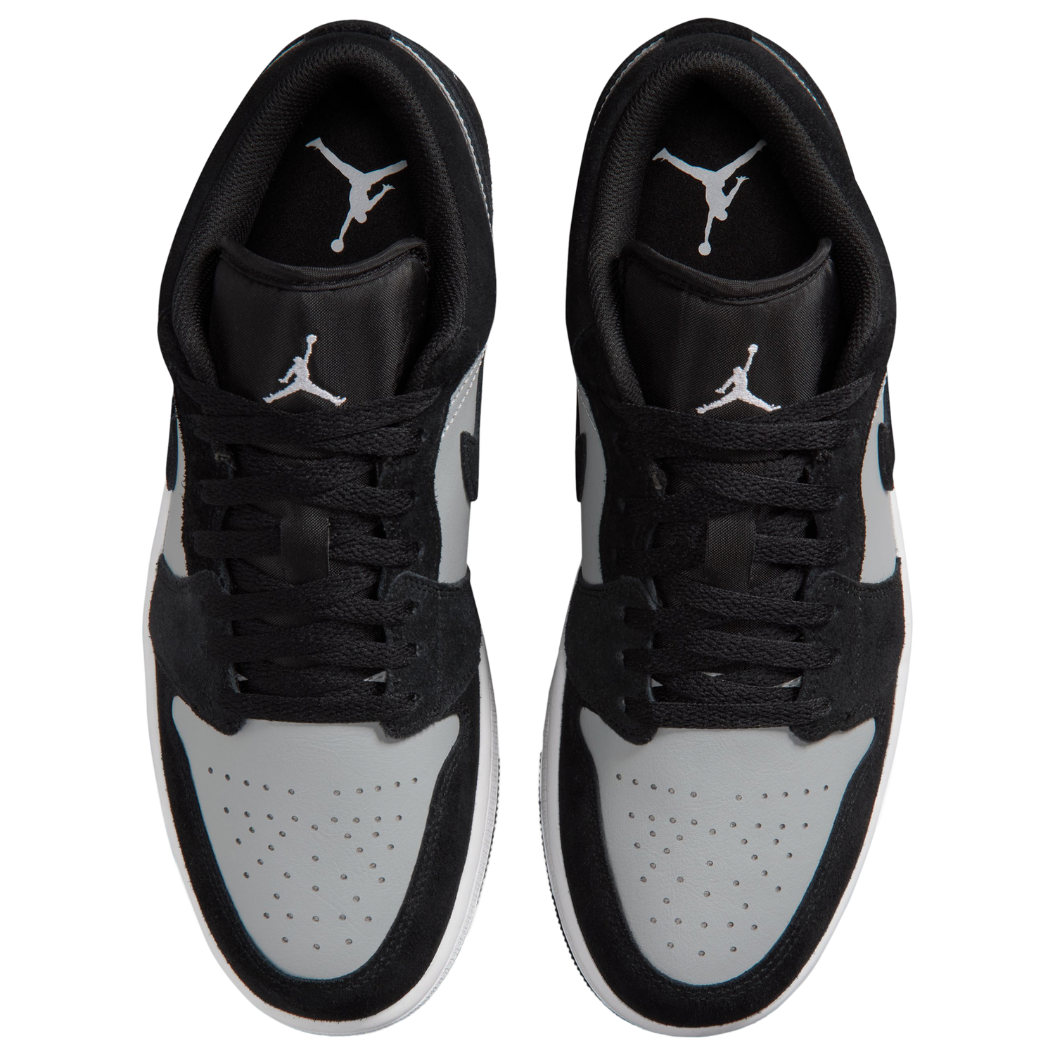 Jordan AJ 1 Low - Men's - White/Black/Lt Smoke Gray