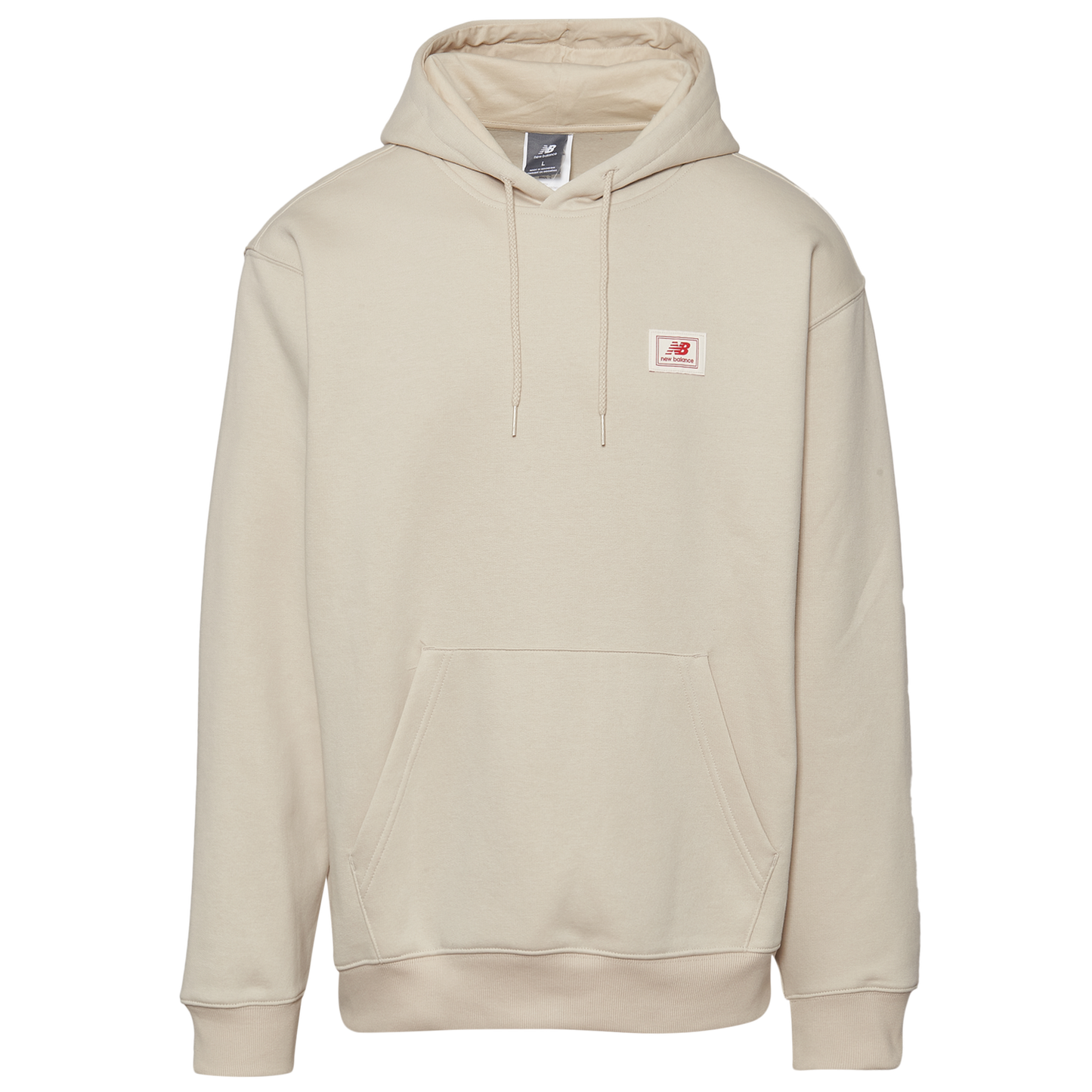 New Balance Essential Woven Label Pullover Hoodie - Men's - Timberwolf/Black/Red