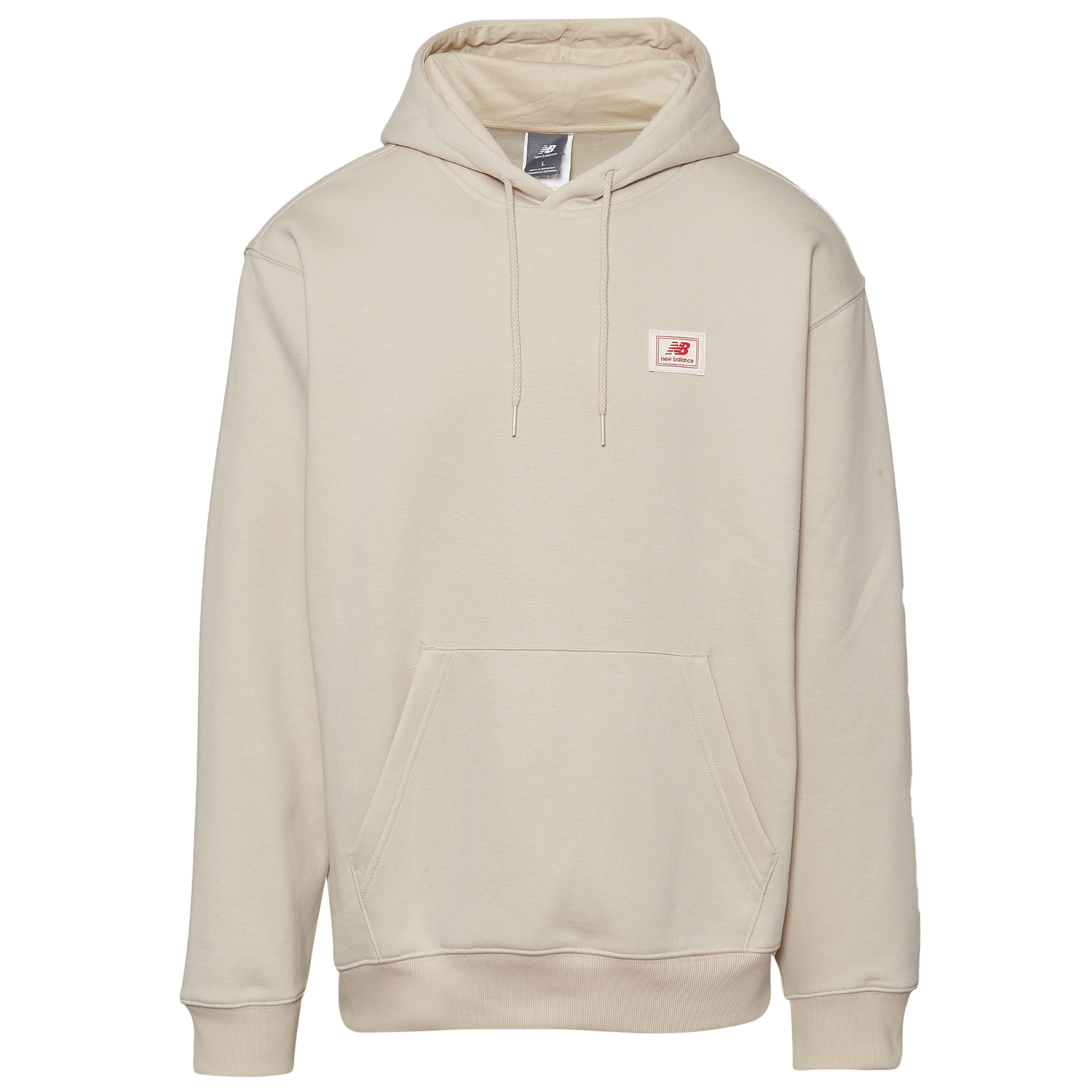 New Balance Essential Woven Label Pullover Hoodie - Men's - Timberwolf/Black/Red